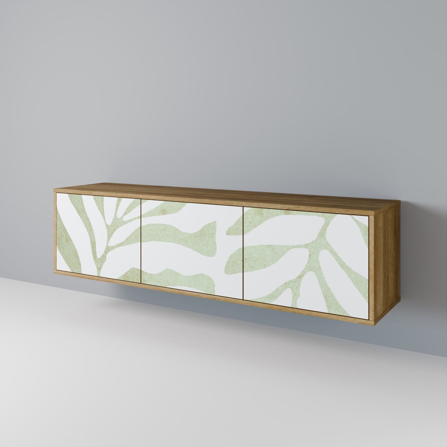 BOTANICAL SPARK 3-Door TV Stand in Oak Effect