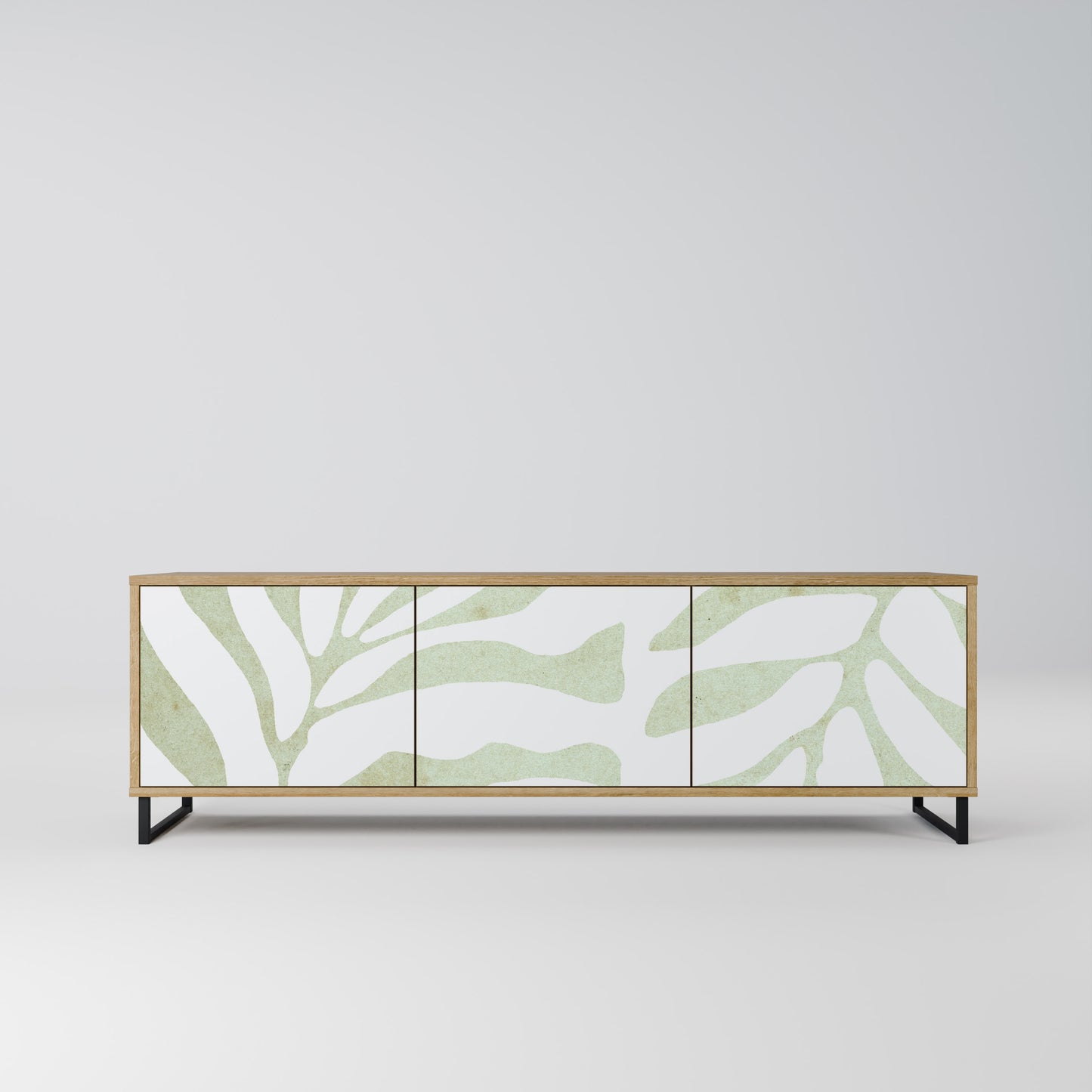 BOTANICAL SPARK 3-Door TV Stand in Oak Effect