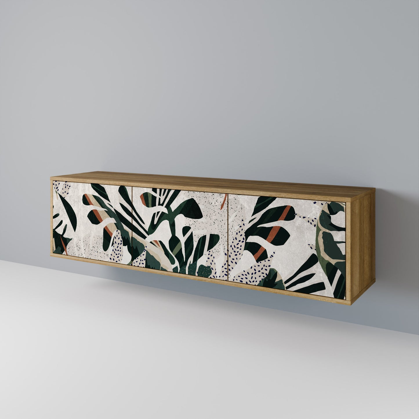 VERDURE FORMATION 3-Door TV Stand in Oak Effect