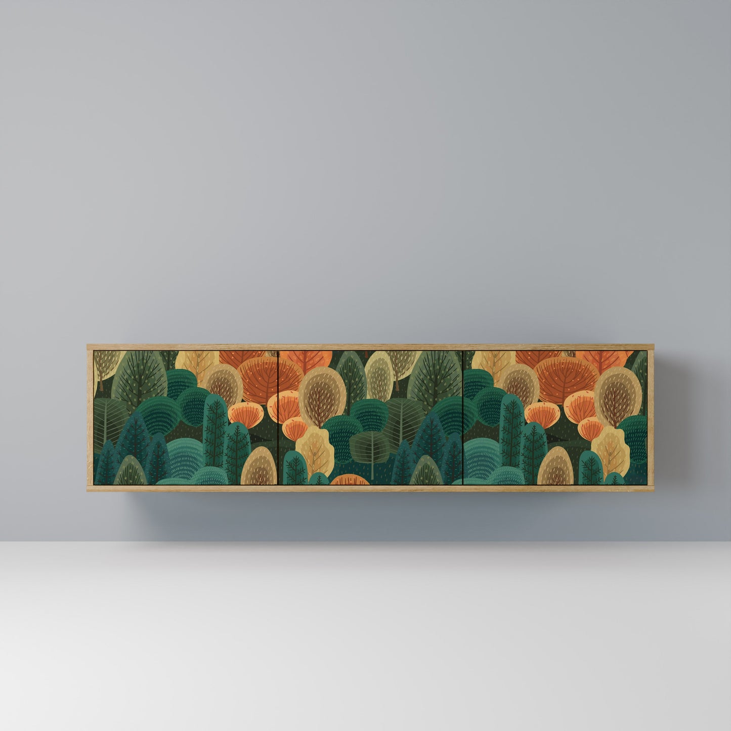 AUTUMN KALEIDOSCOPE 3-Door TV Stand in Oak Effect