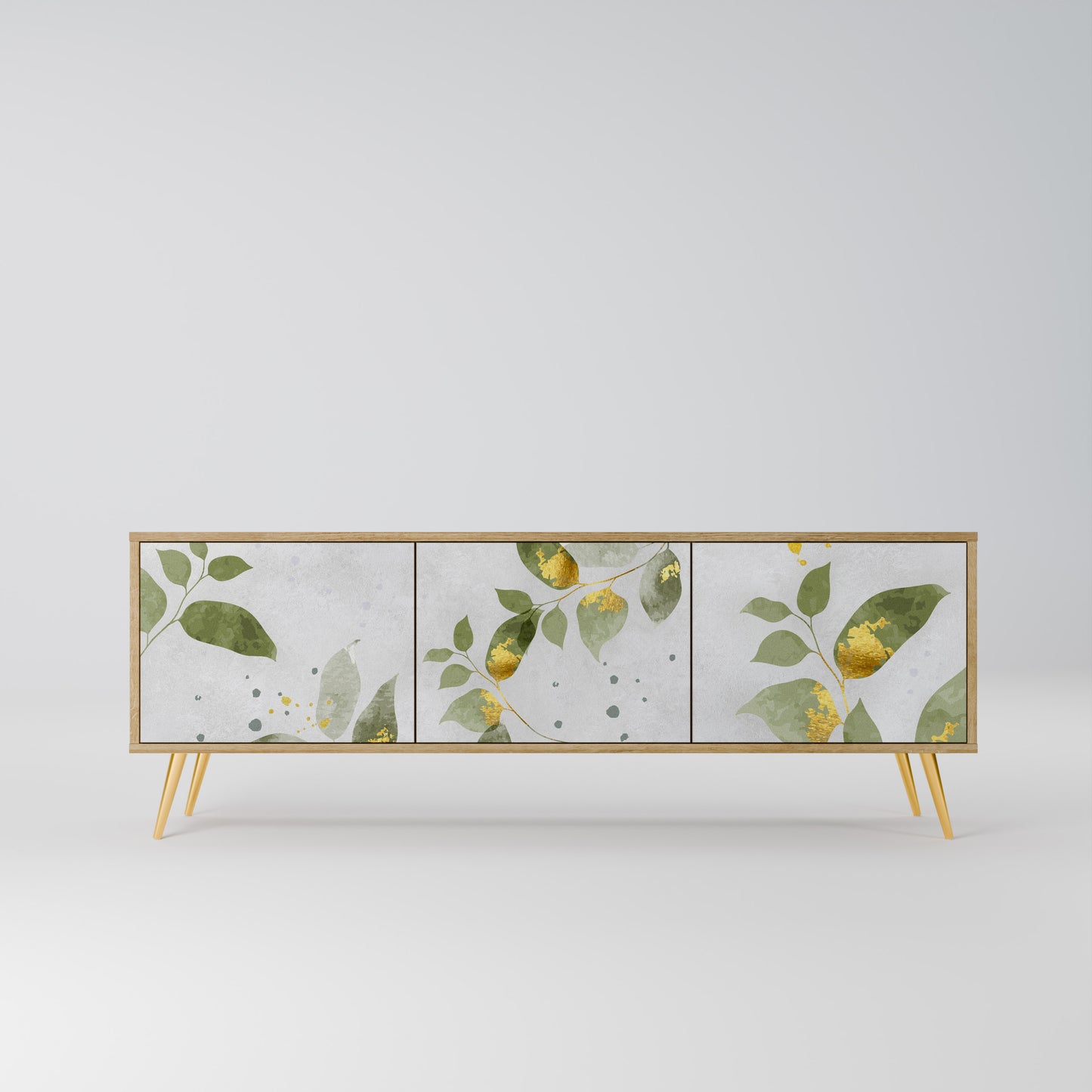 ELEGANT BOTANICS 3-dörrars TV-bänk i ekeffekt
