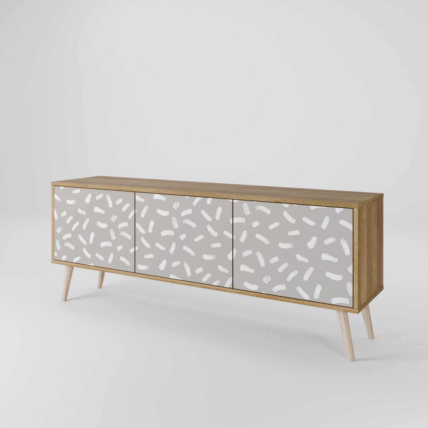 PASSING SECONDS 3-Door TV Stand in Oak Effect