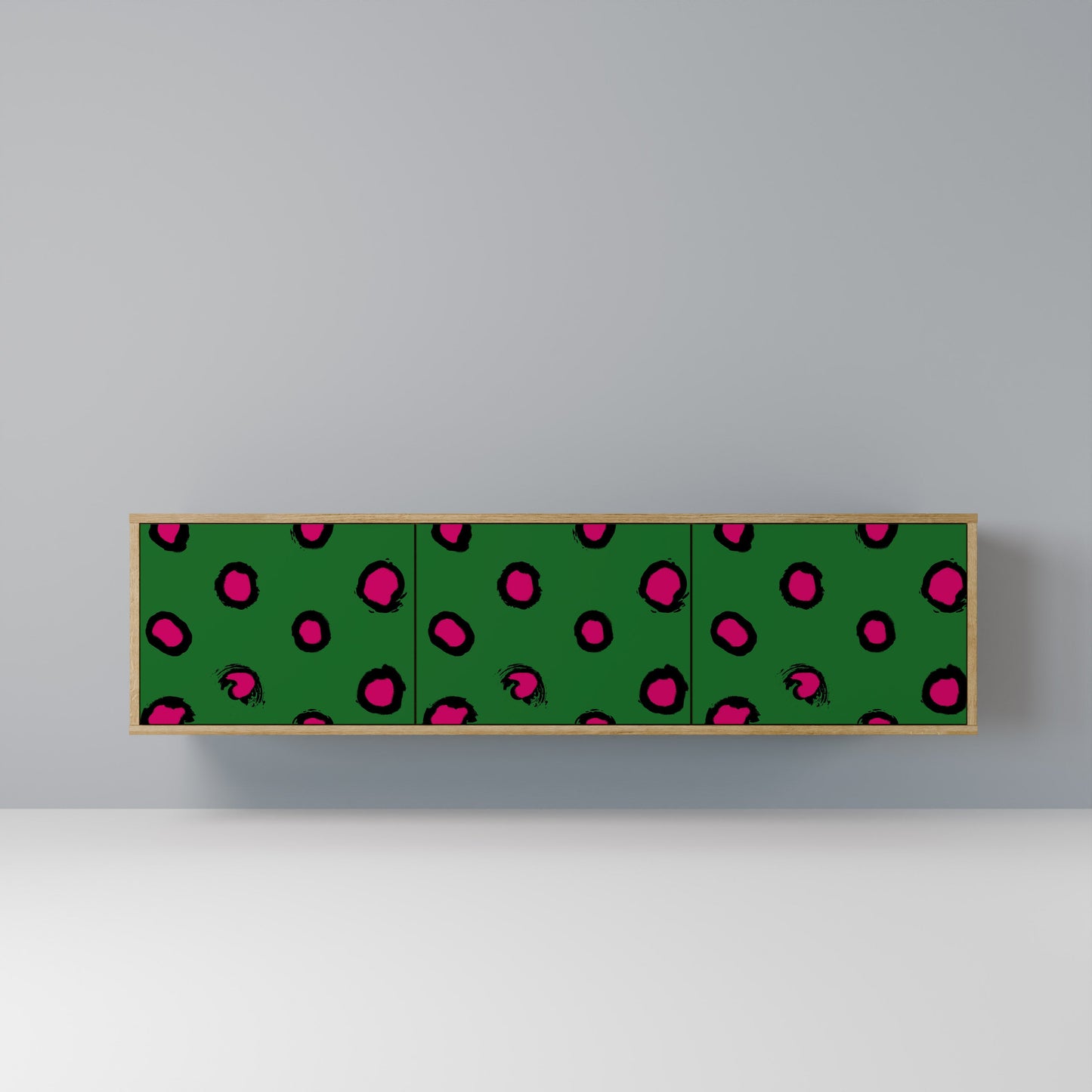 FUNKY SPOTS TV-bänk med 3 dörrar i ekeffekt