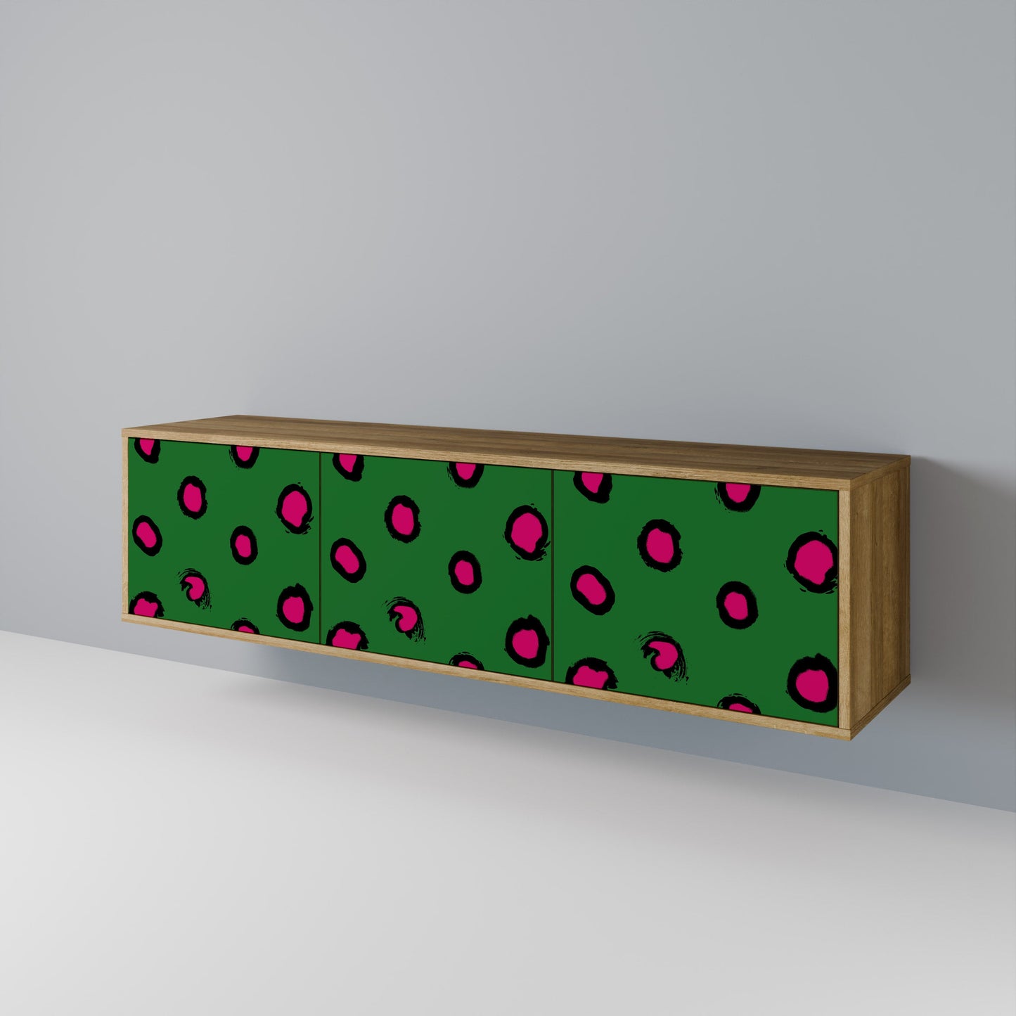 FUNKY SPOTS TV-bänk med 3 dörrar i ekeffekt