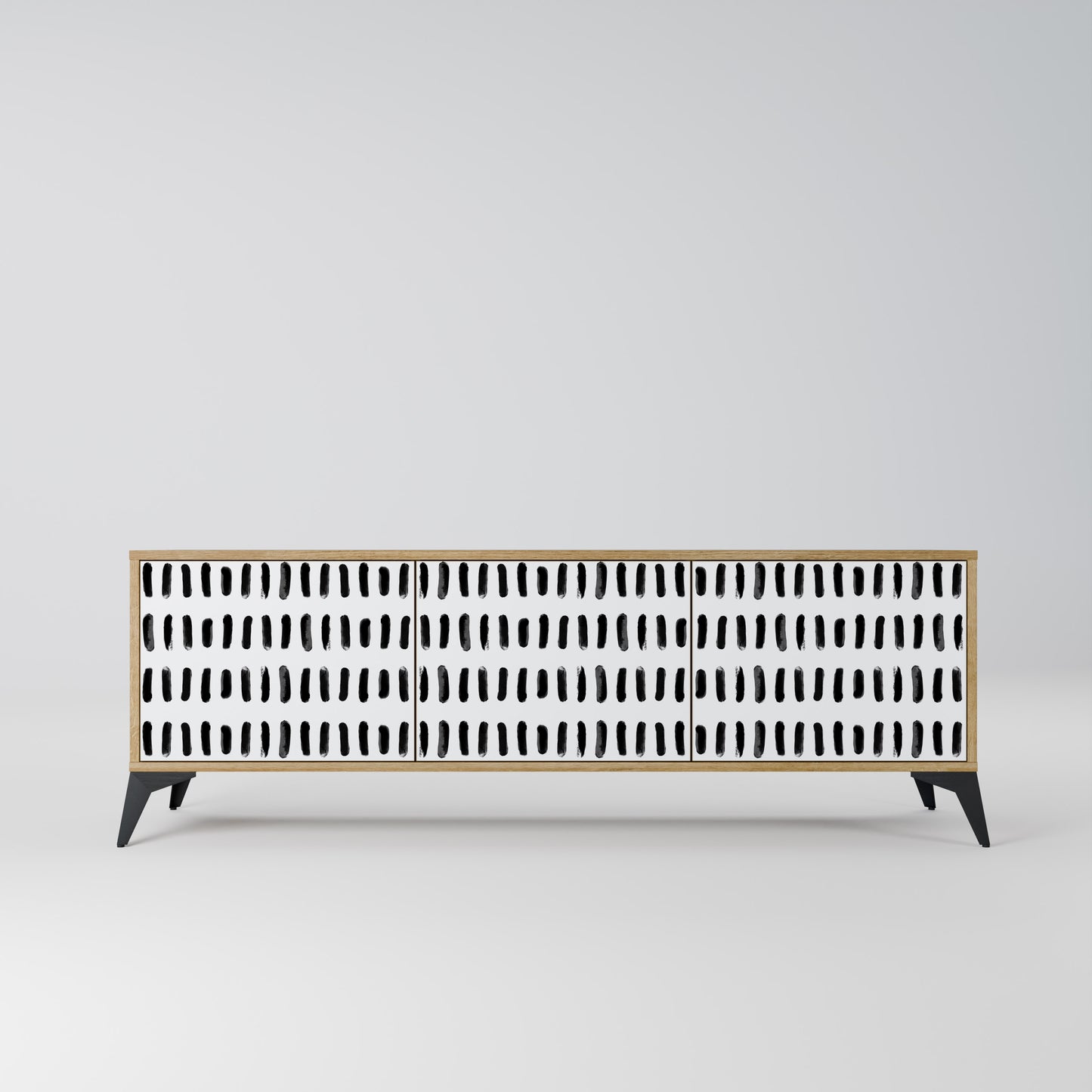 NIGHTY MELODIES 3-Door TV Stand in Oak Effect