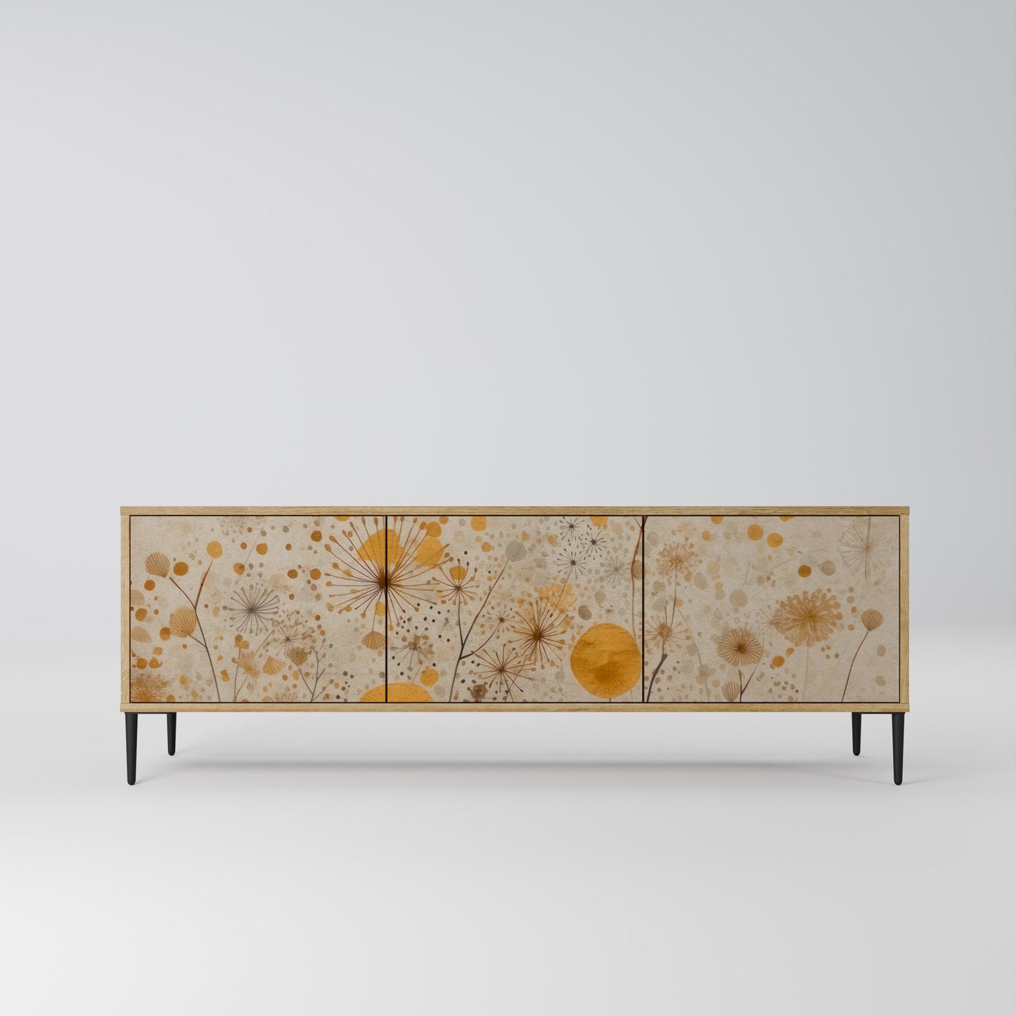 MORNING GLADE 3-Door TV Stand in Oak Effect