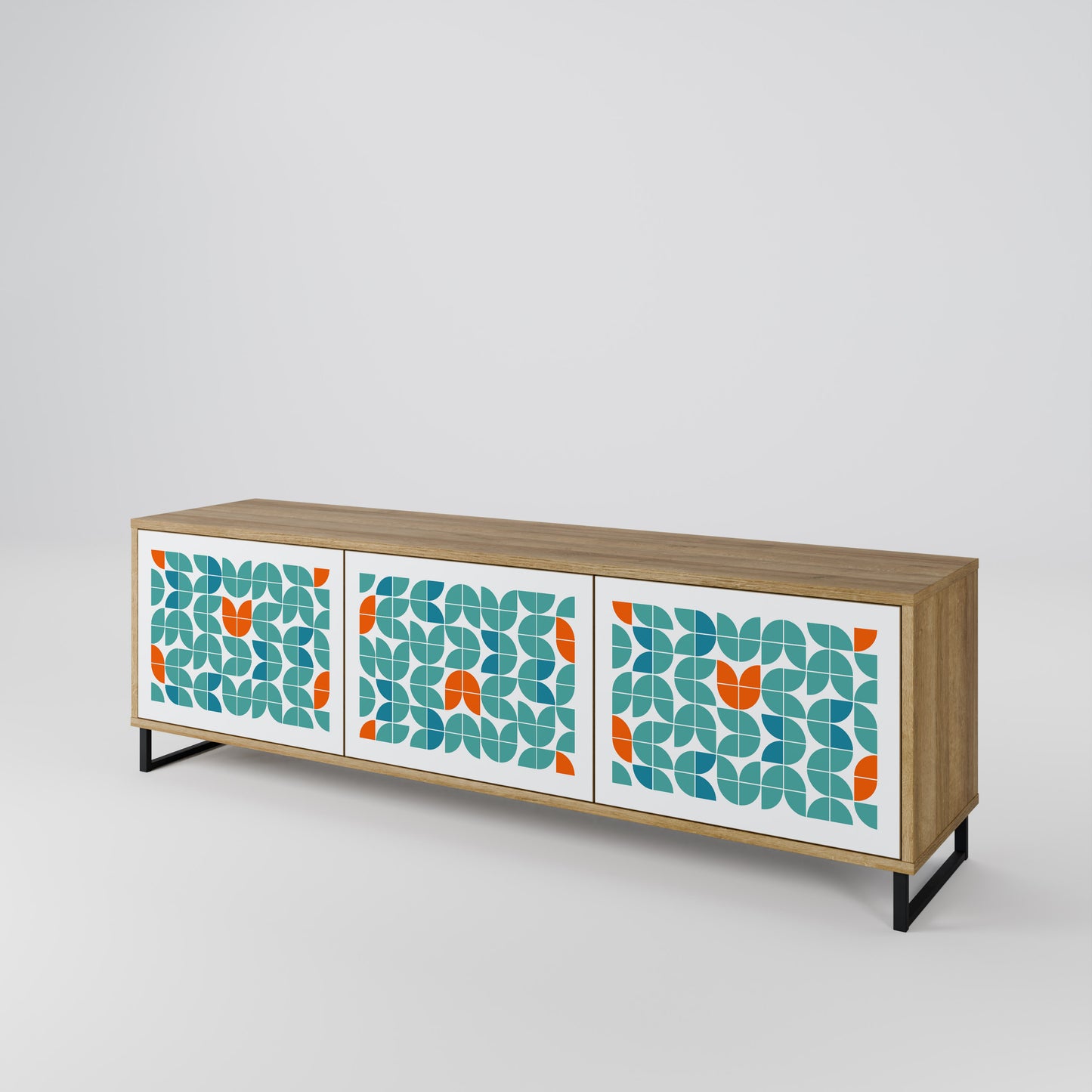BE THE CHANGE 3-Door TV Stand in Oak Effect