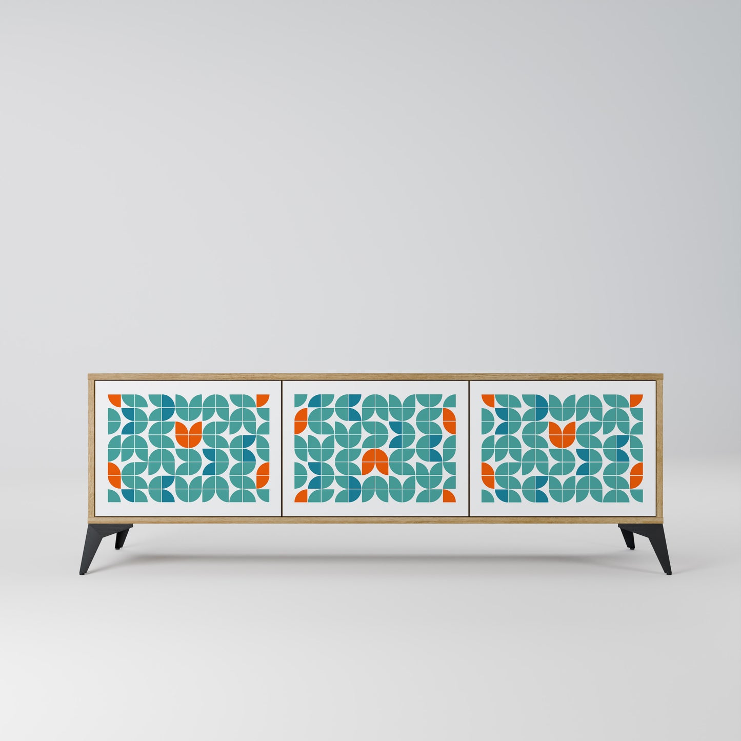 BE THE CHANGE 3-Door TV Stand in Oak Effect