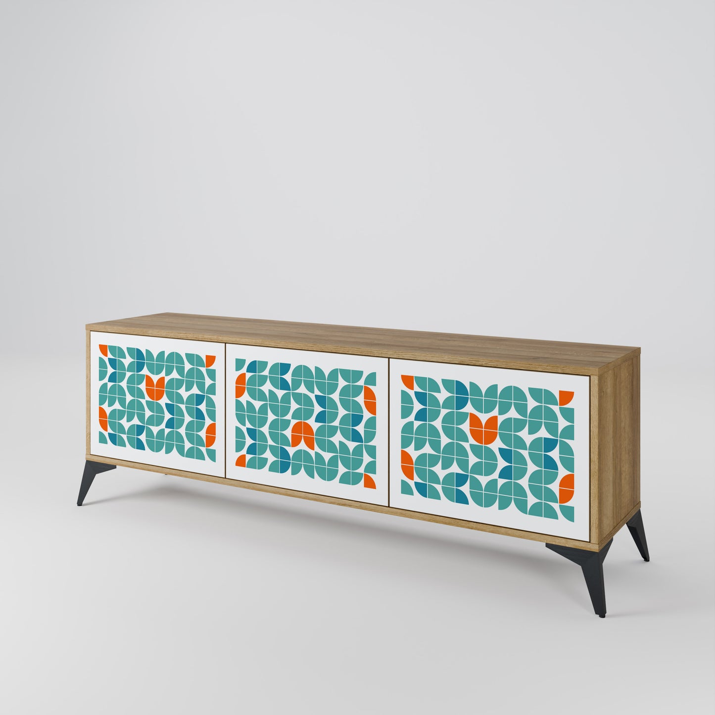 BE THE CHANGE 3-Door TV Stand in Oak Effect