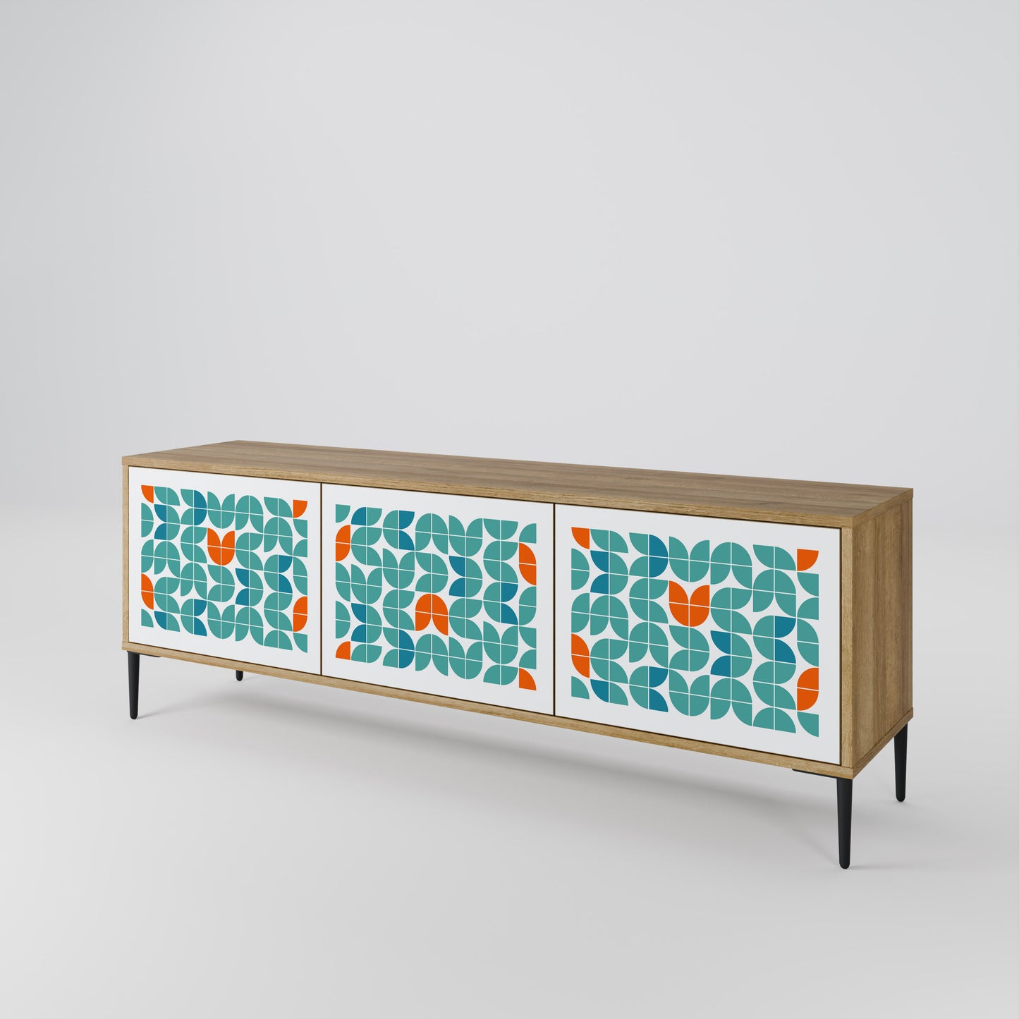 BE THE CHANGE 3-Door TV Stand in Oak Effect