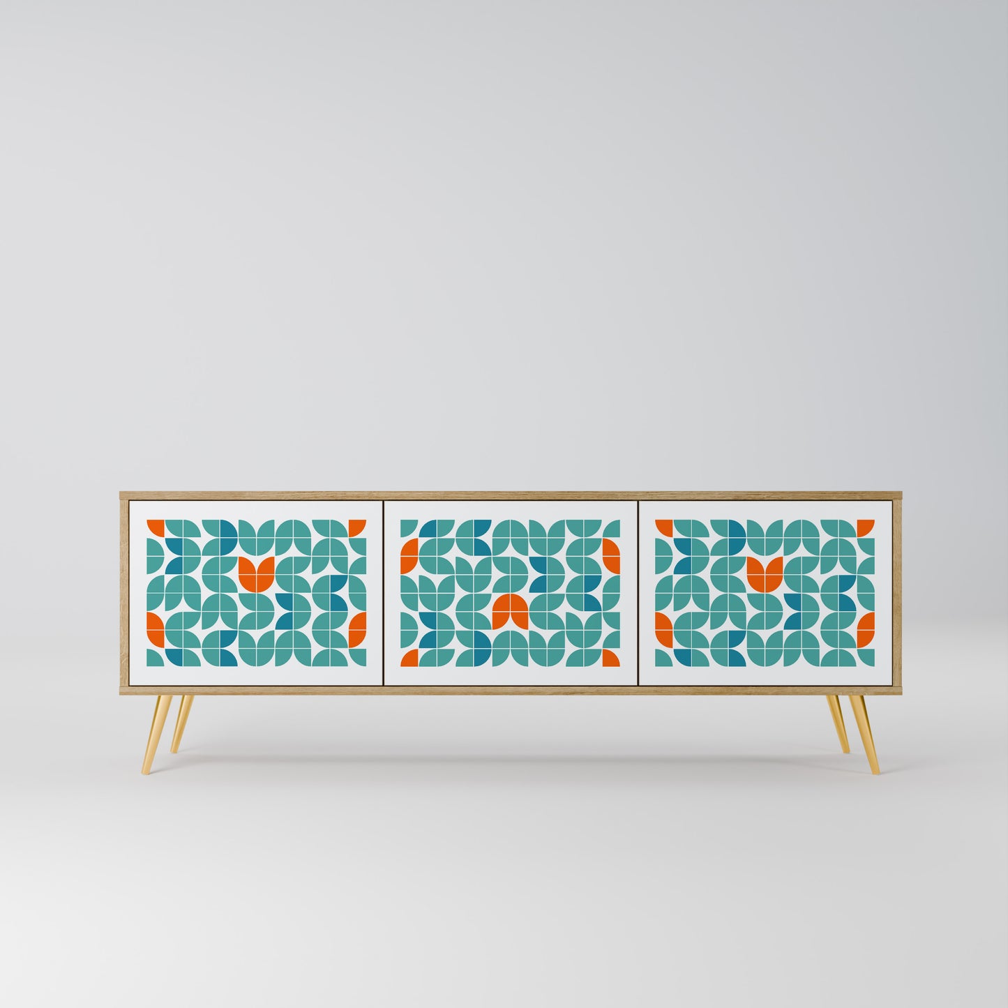 BE THE CHANGE 3-Door TV Stand in Oak Effect