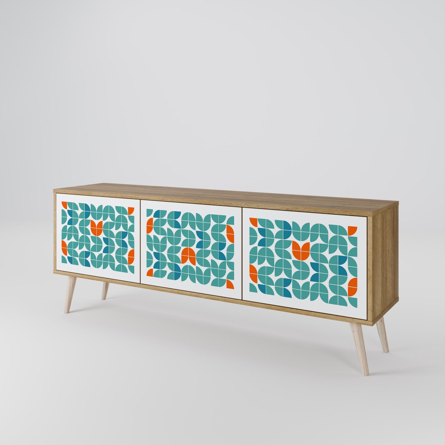 BE THE CHANGE 3-Door TV Stand in Oak Effect