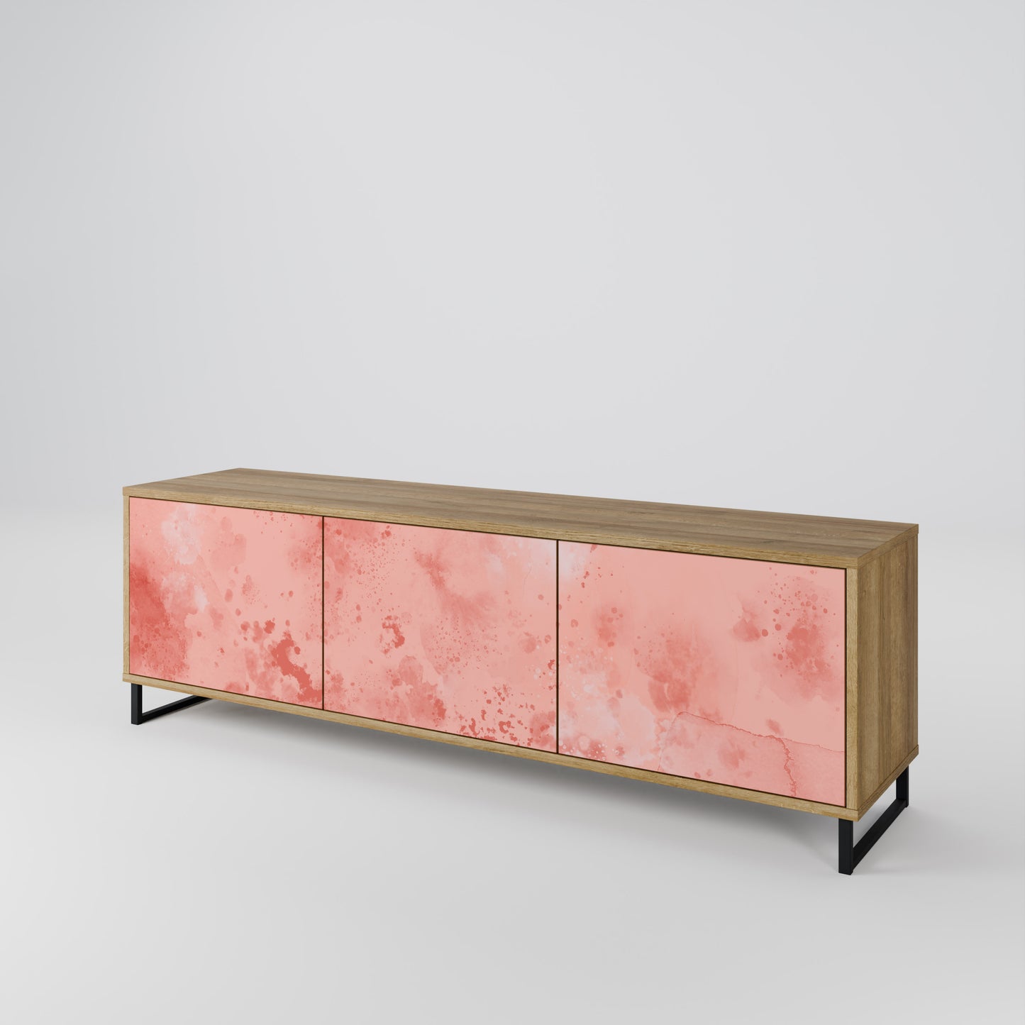 CRANE DANCE 3-Door TV Stand in Oak Effect