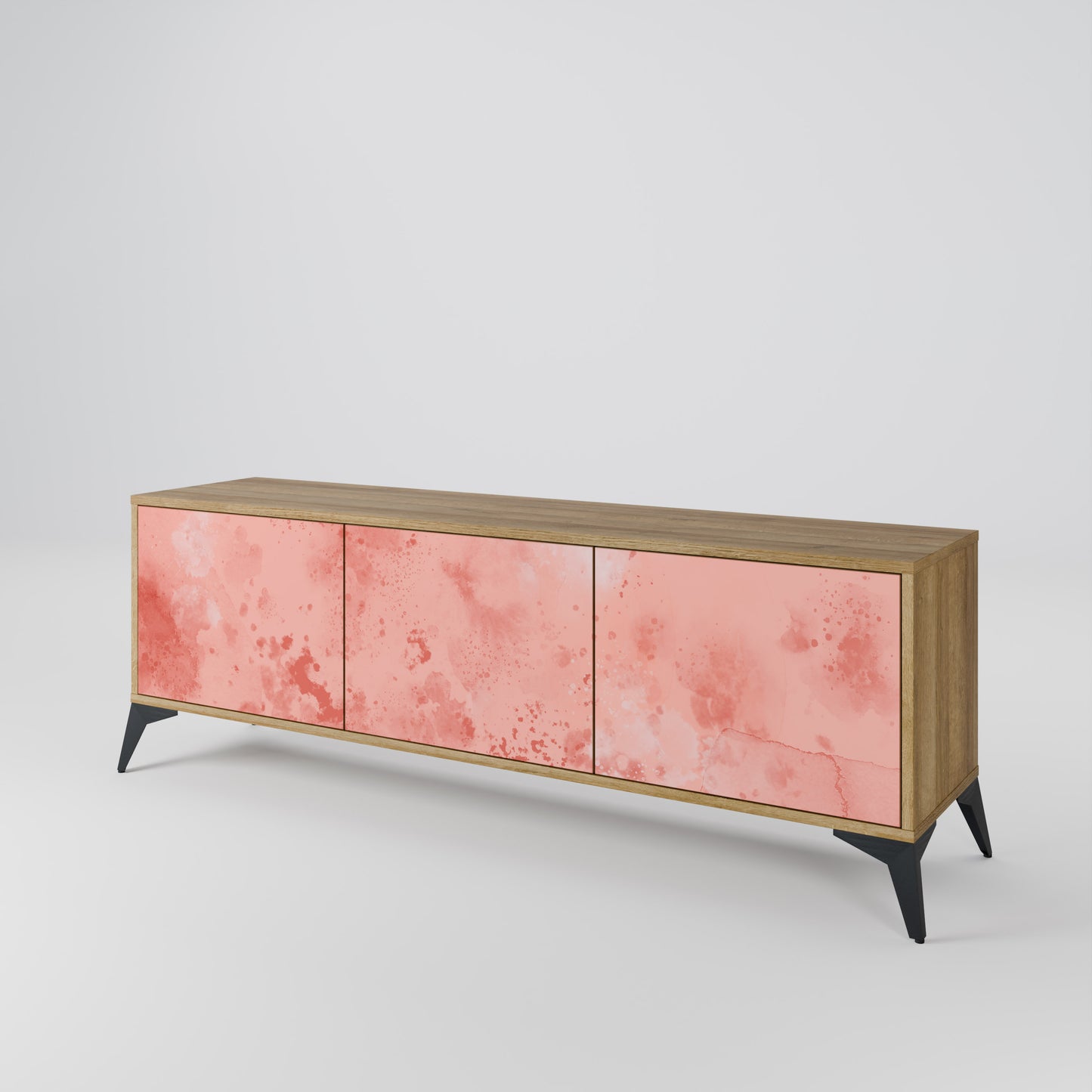 CRANE DANCE 3-Door TV Stand in Oak Effect