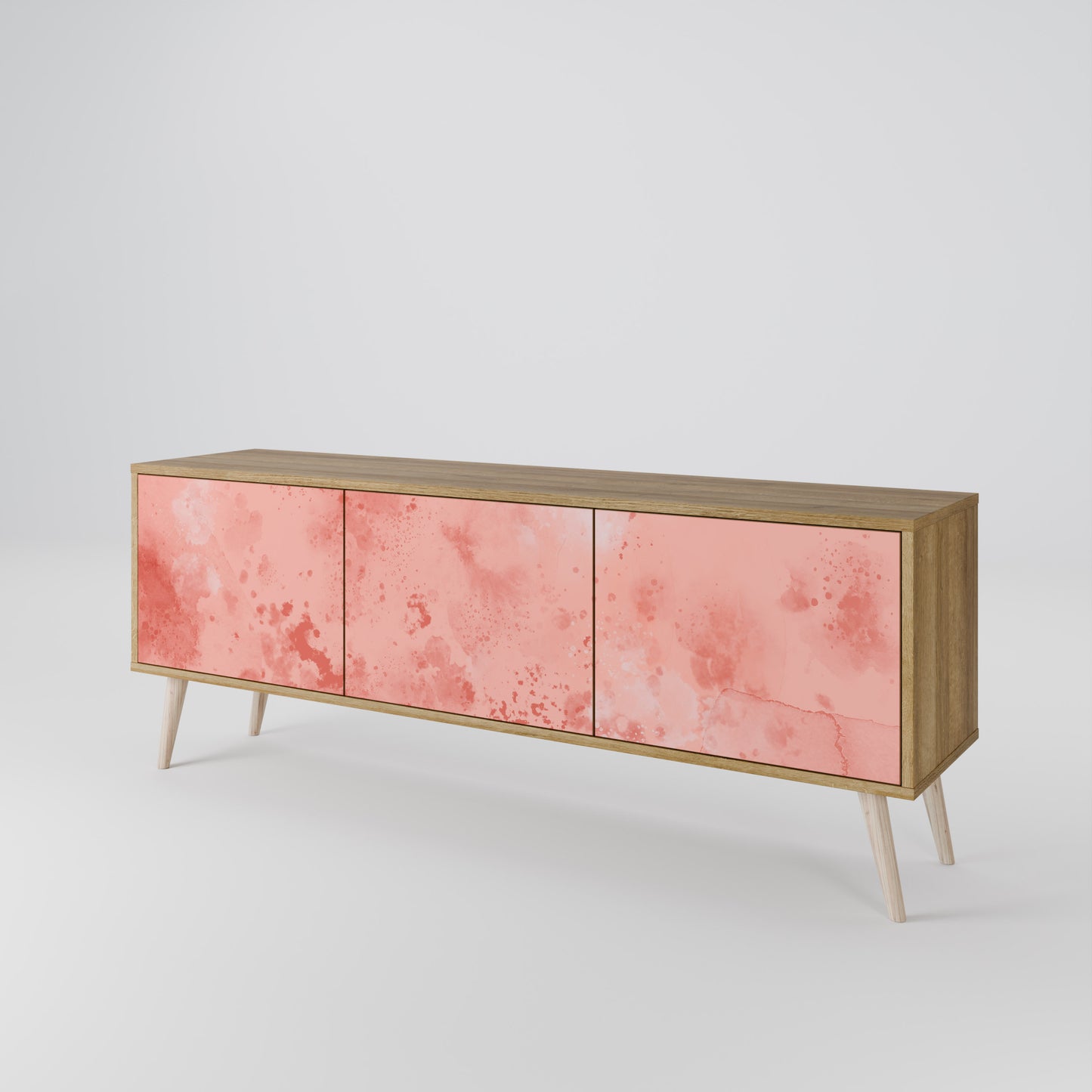 CRANE DANCE 3-Door TV Stand in Oak Effect