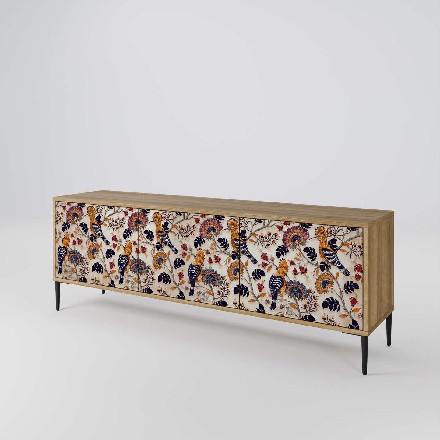 EMINENT HOOPOE 3-Door TV Stand in Oak Effect