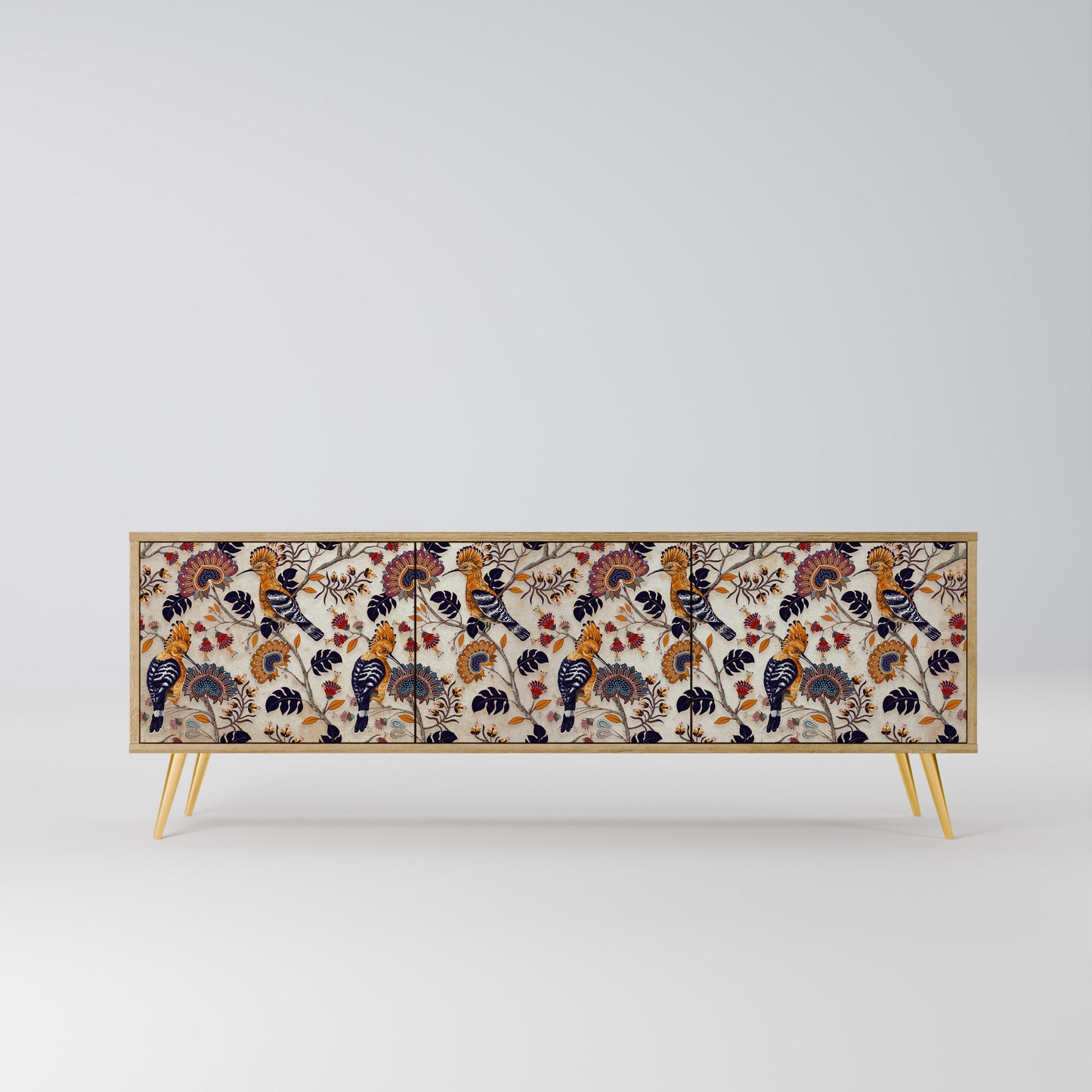 EMINENT HOOPOE 3-Door TV Stand in Oak Effect