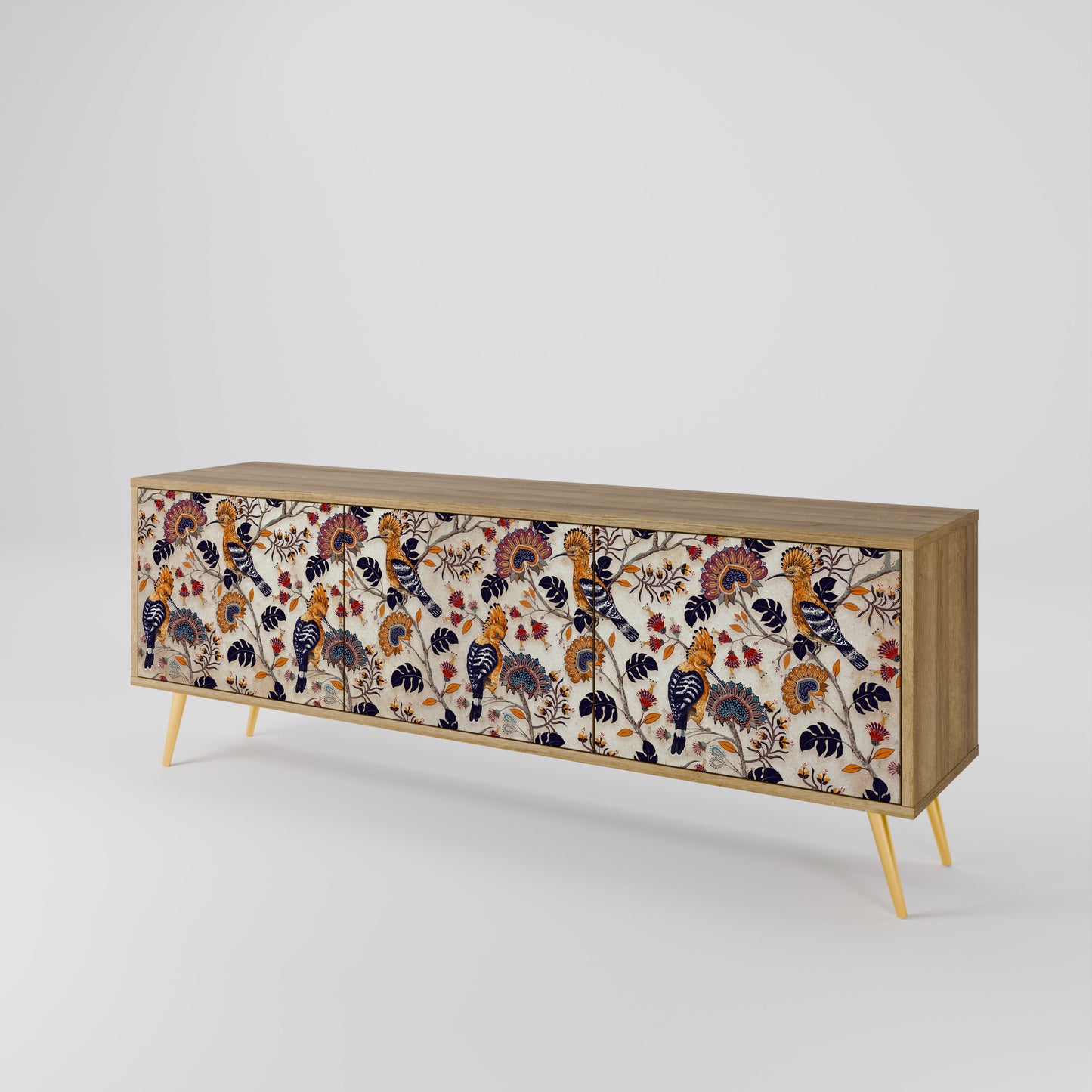 EMINENT HOOPOE 3-Door TV Stand in Oak Effect