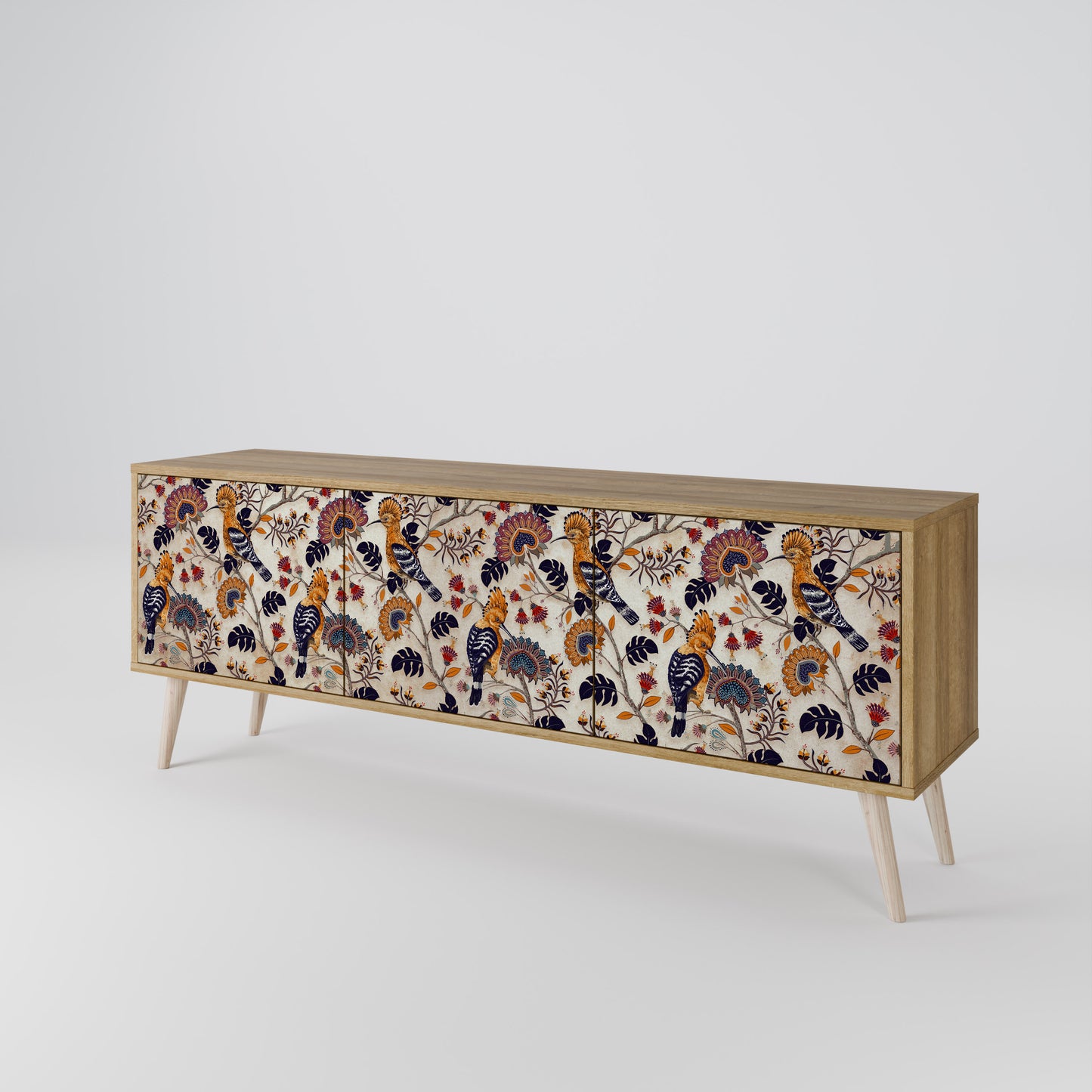 EMINENT HOOPOE 3-Door TV Stand in Oak Effect