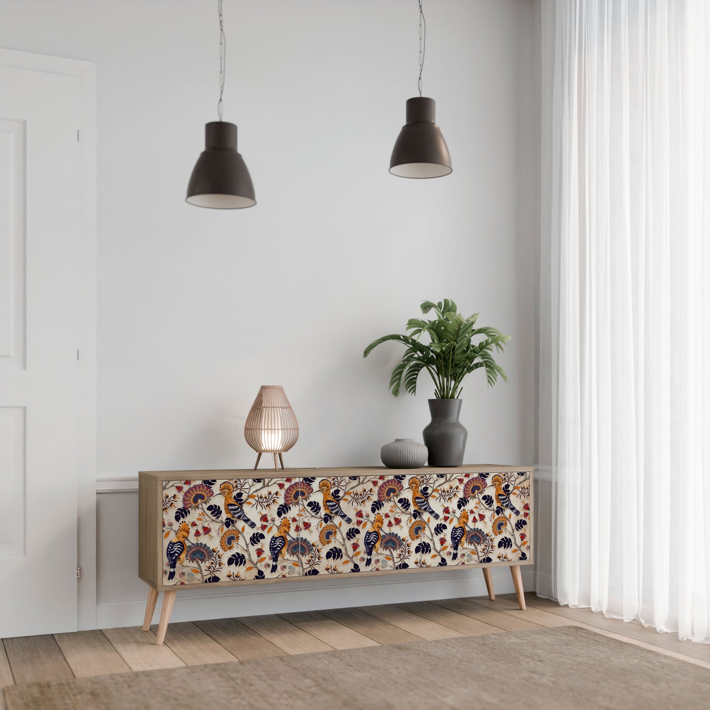 EMINENT HOOPOE 3-Door TV Stand in Oak Effect