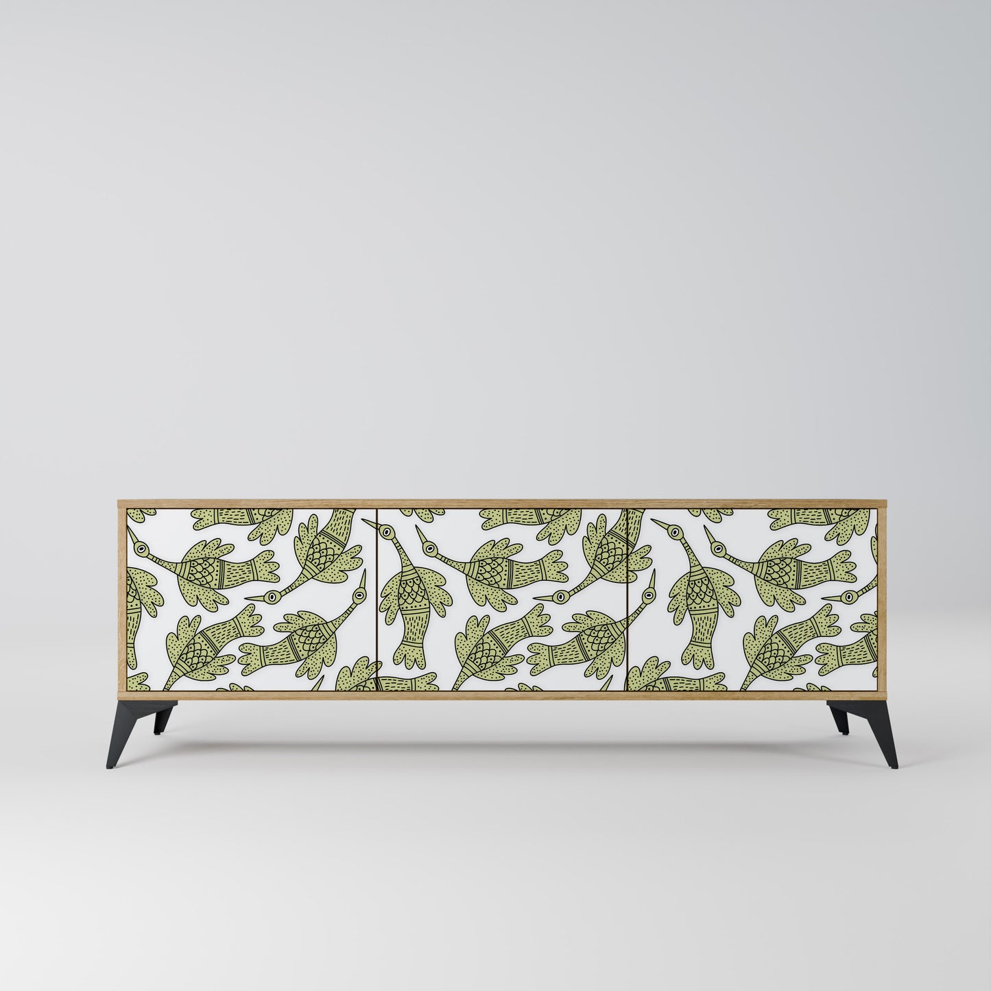 SEEDLING SONGBIRD 3-Door TV Stand in Oak Effect