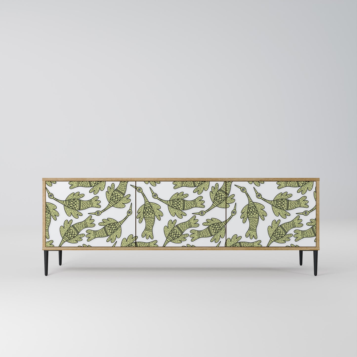 SEEDLING SONGBIRD 3-Door TV Stand in Oak Effect