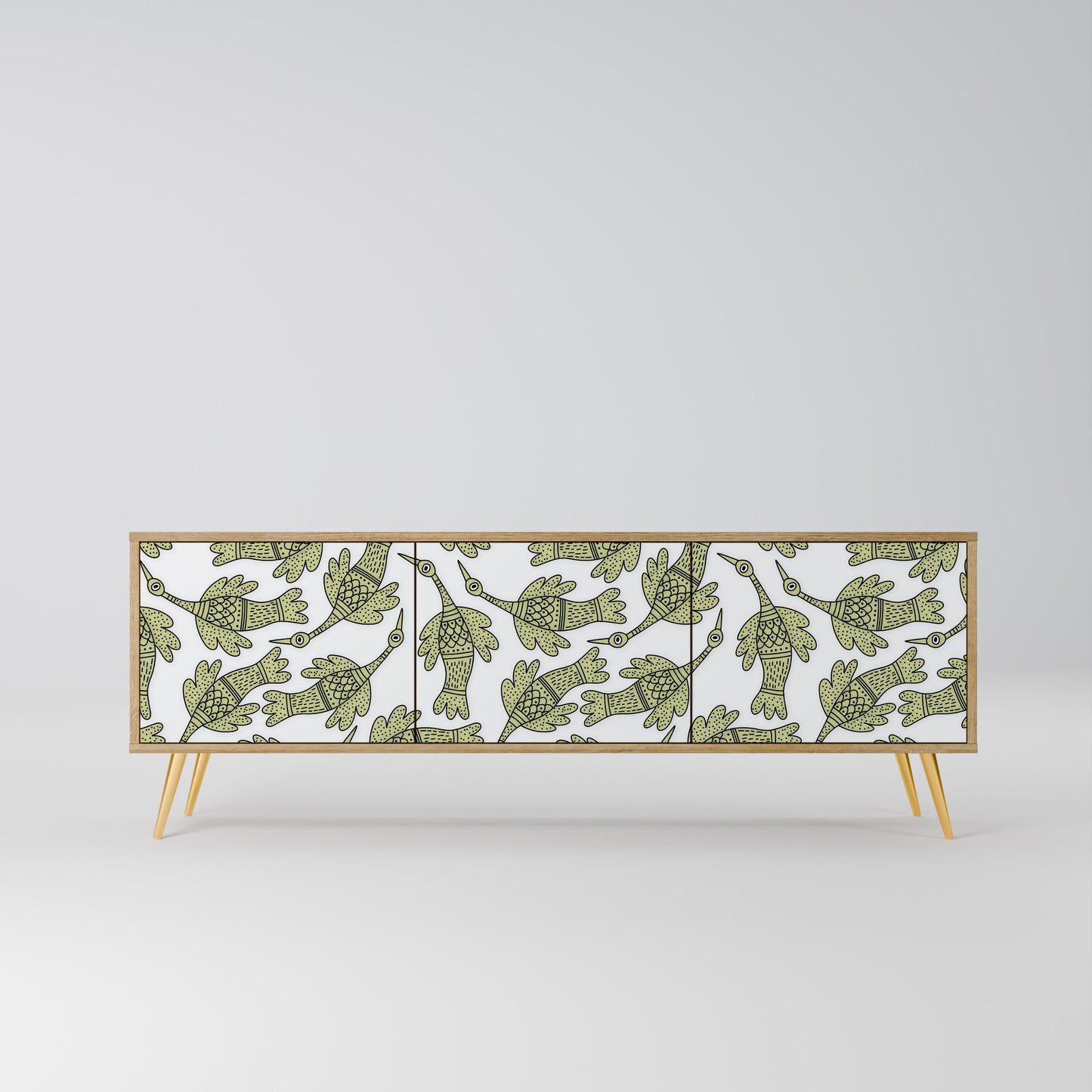 SEEDLING SONGBIRD 3-Door TV Stand in Oak Effect