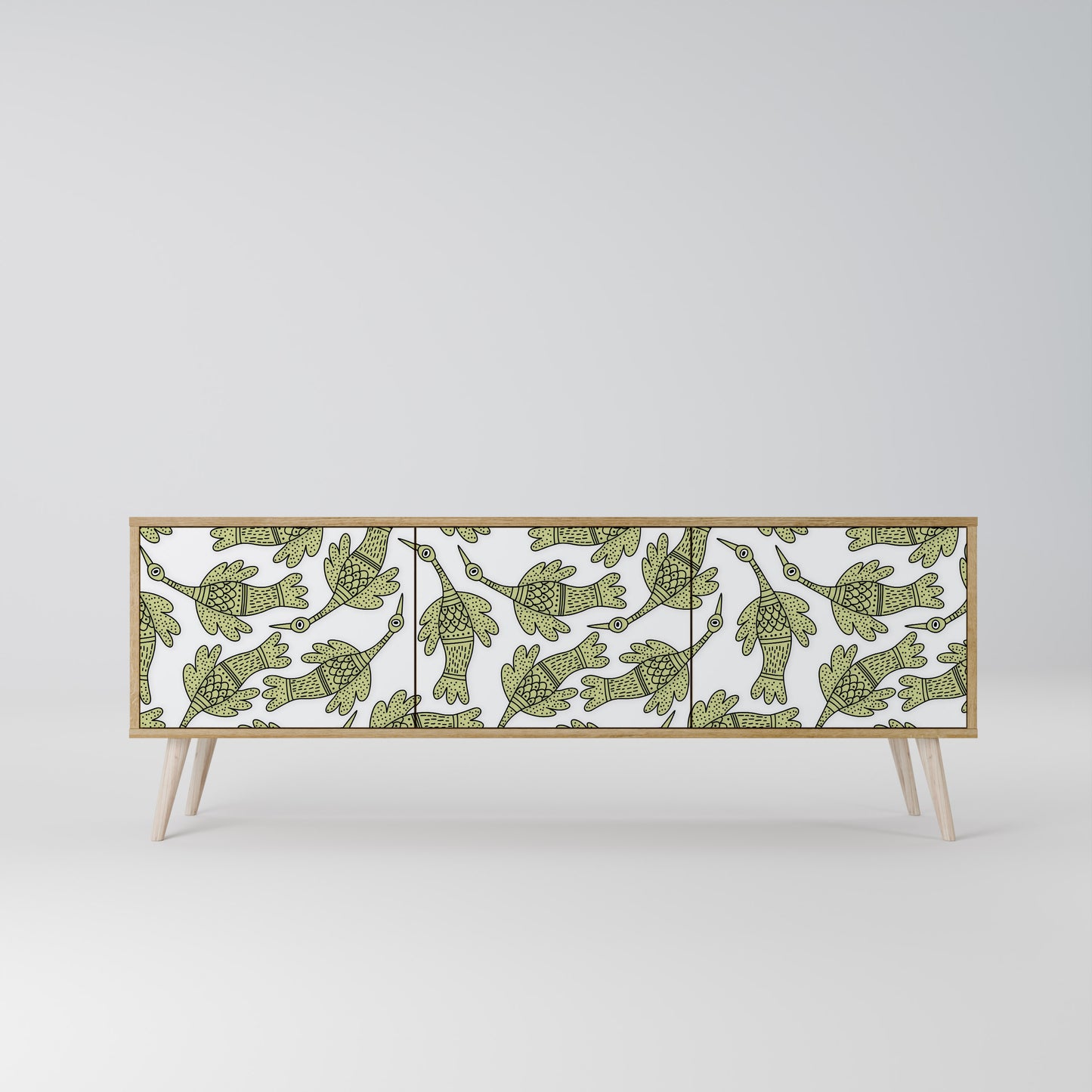 SEEDLING SONGBIRD 3-Door TV Stand in Oak Effect