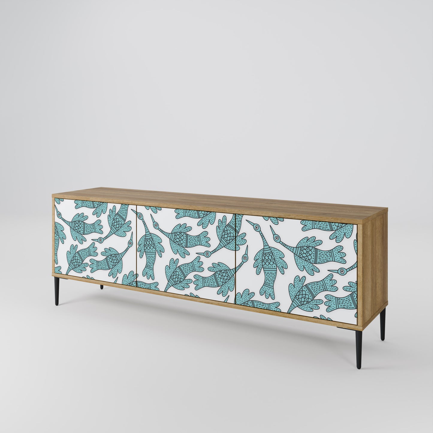WATERSPOUT SONGIBIRD 3-Door TV Stand in Oak Effect