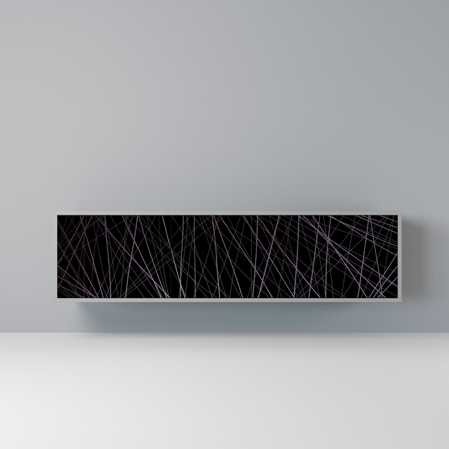 SHIMMER SPIDERGRAM 3-dörrars TV-bänk i grå finish