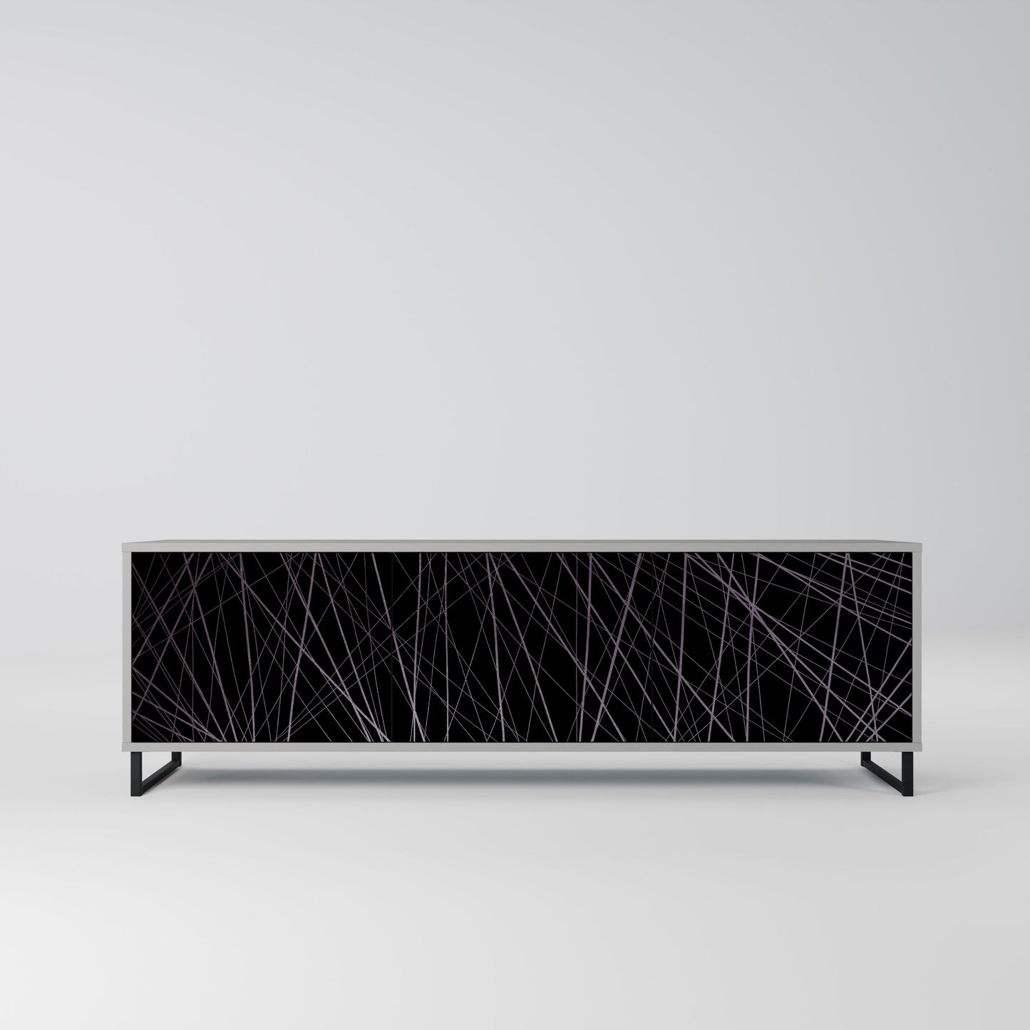 SHIMMER SPIDERGRAM 3-dörrars TV-bänk i grå finish