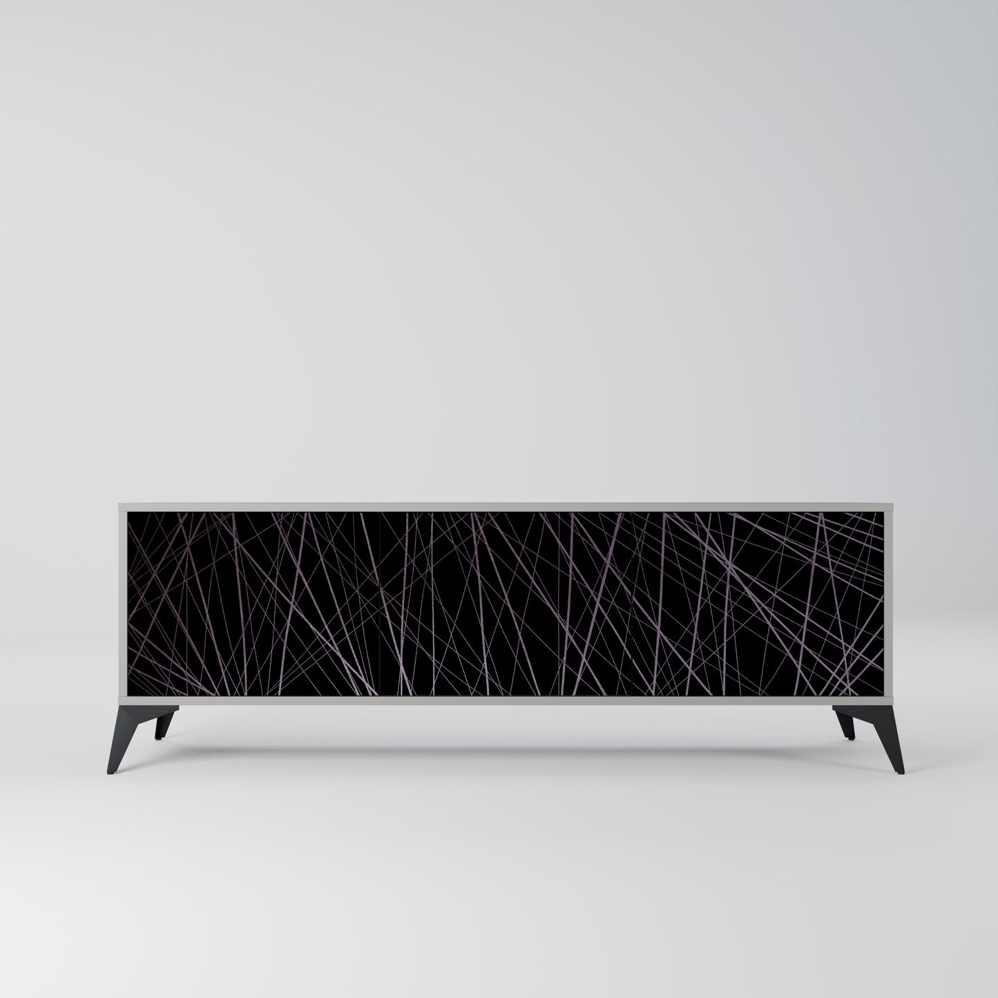 SHIMMER SPIDERGRAM 3-dörrars TV-bänk i grå finish