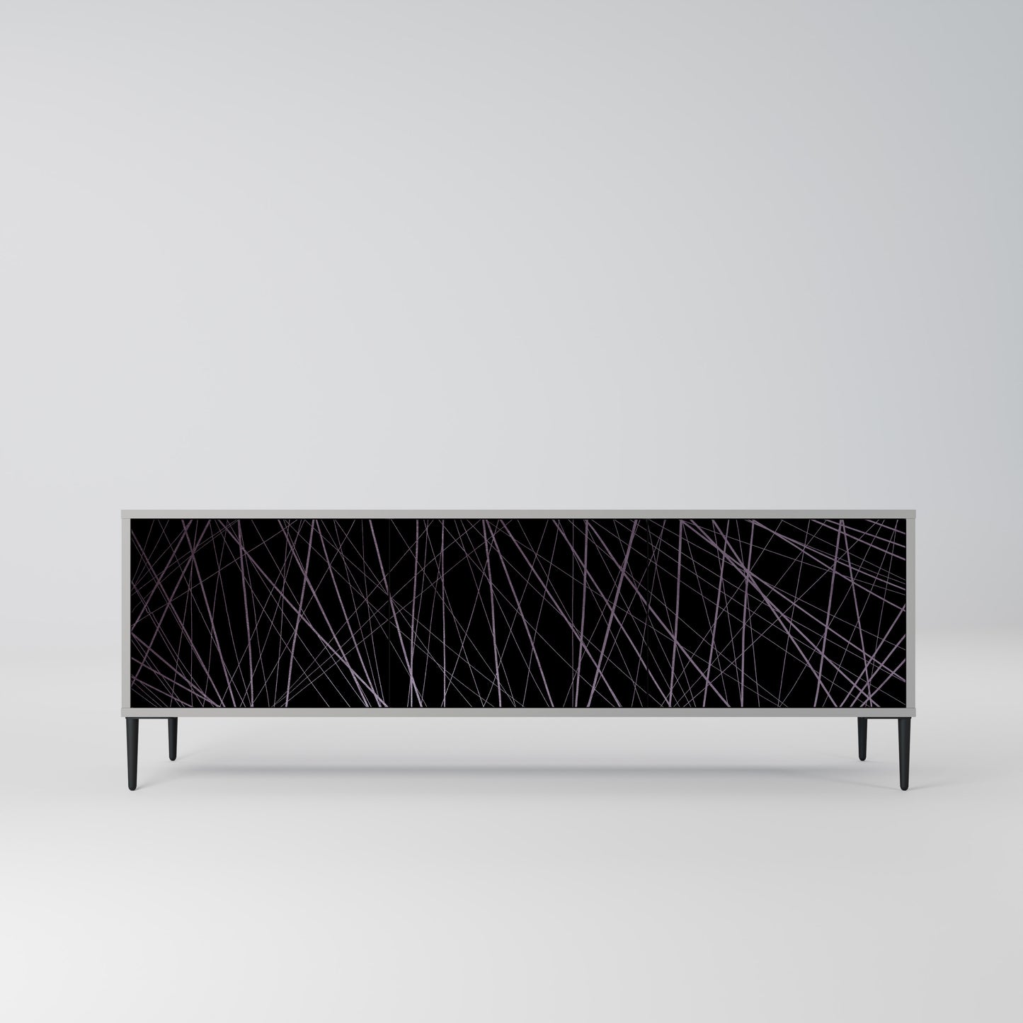 SHIMMER SPIDERGRAM 3-dörrars TV-bänk i grå finish