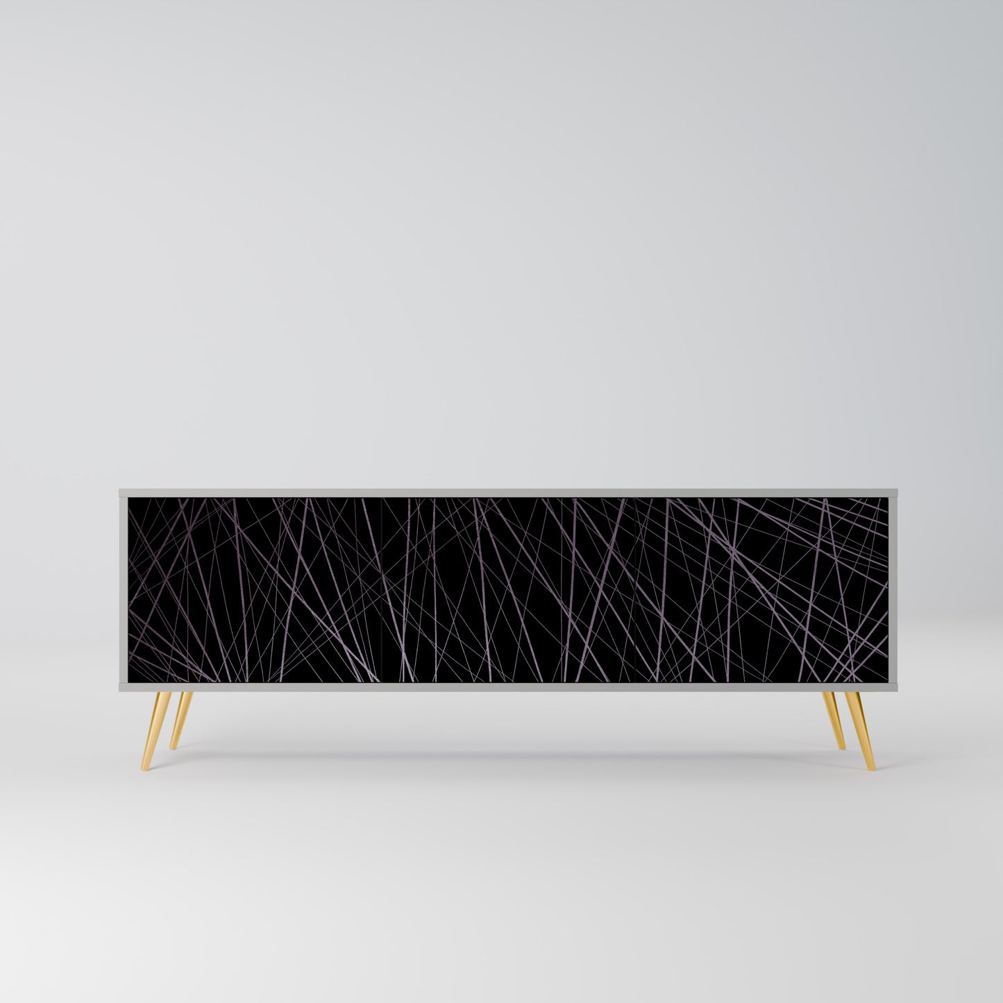 SHIMMER SPIDERGRAM 3-dörrars TV-bänk i grå finish