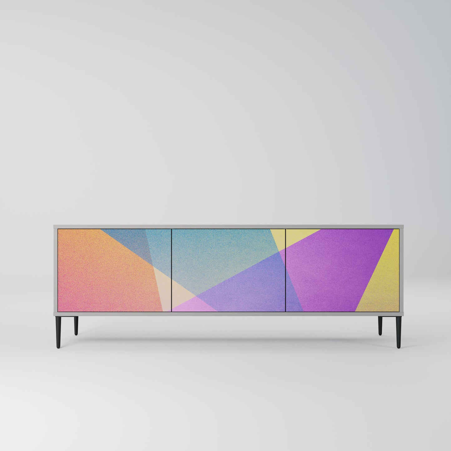 LJUS GEOMETRY 3-dörrars TV-bänk i grå finish