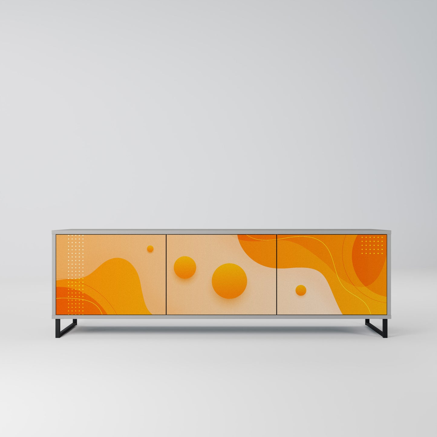 ORANGE ARrangemang 3-dörrars TV-bänk i grå finish