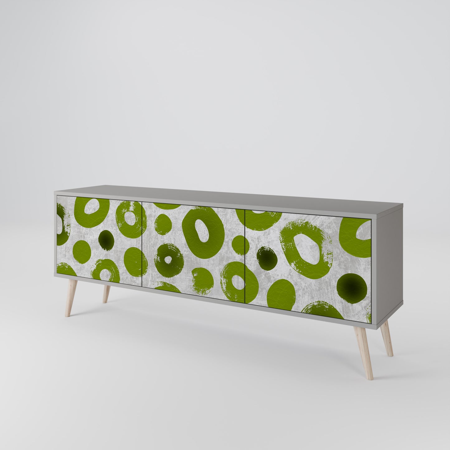 GREEN RHAPSODY 3-dörrars TV-bänk i grå finish
