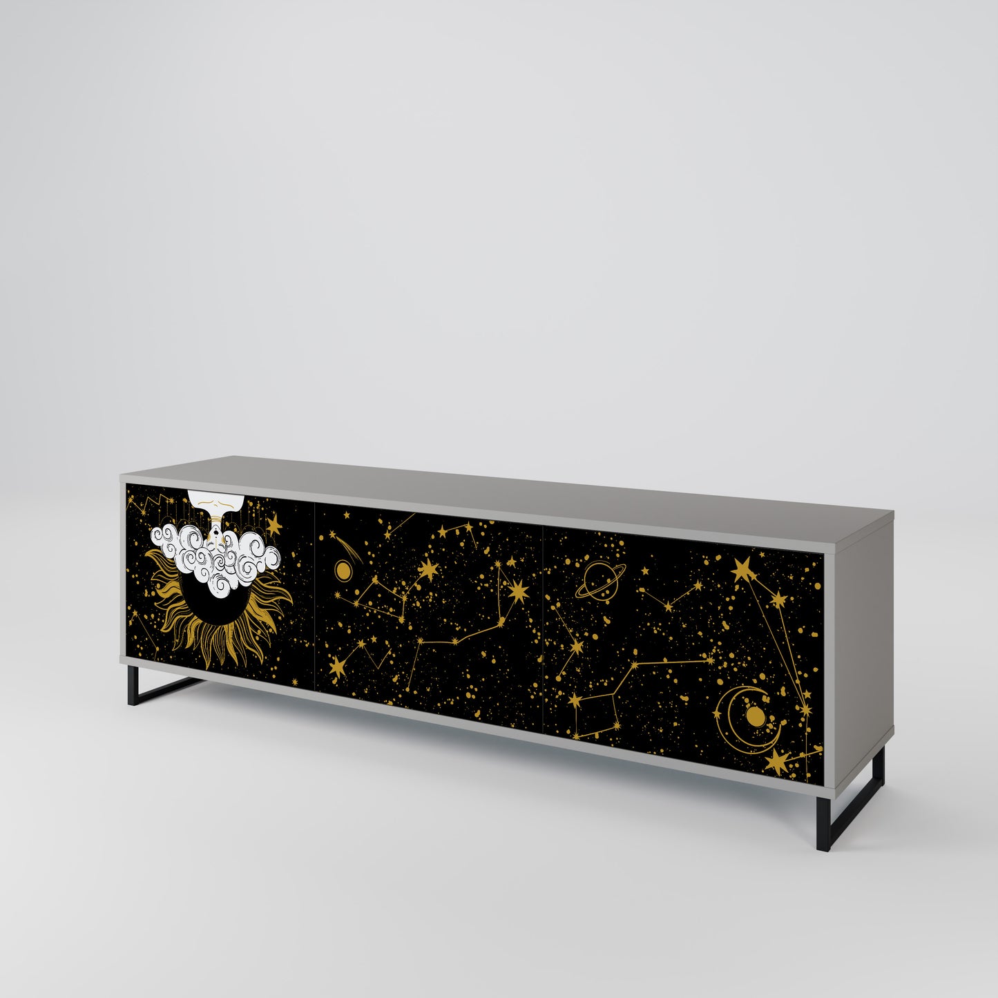 STELLAR CONSTELLATIONS 3-dörrars TV-bänk i grå finish