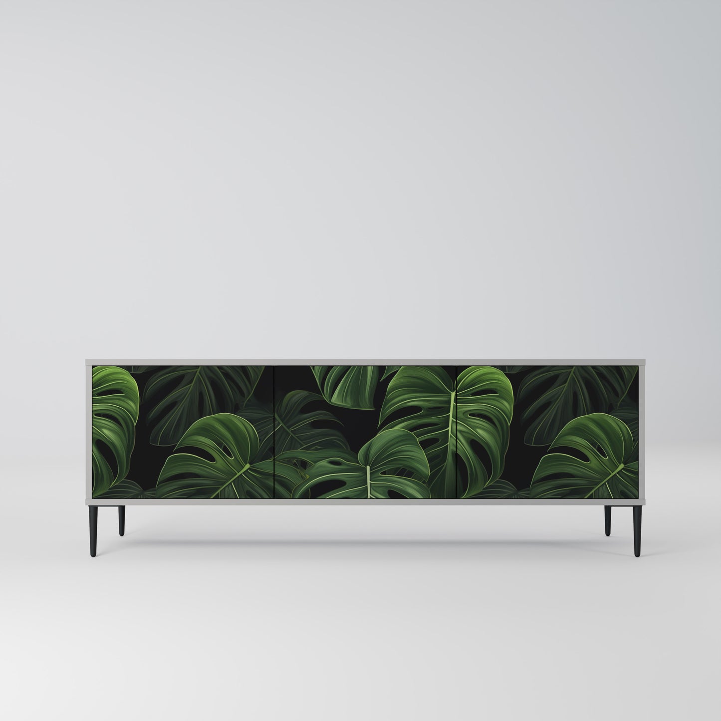 INFINITE MONSTERA 3-dörrars TV-bänk i grå finish