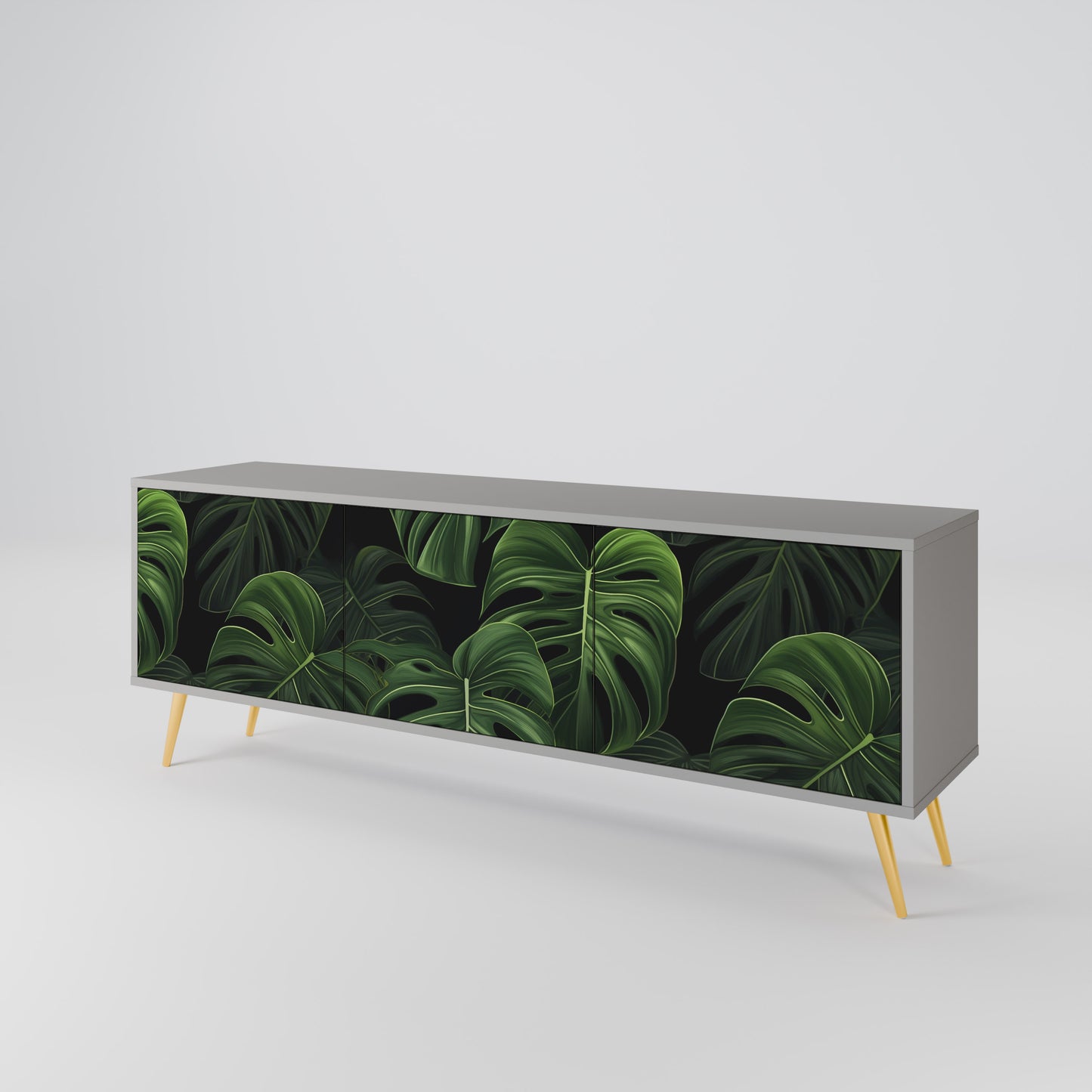 INFINITE MONSTERA 3-dörrars TV-bänk i grå finish