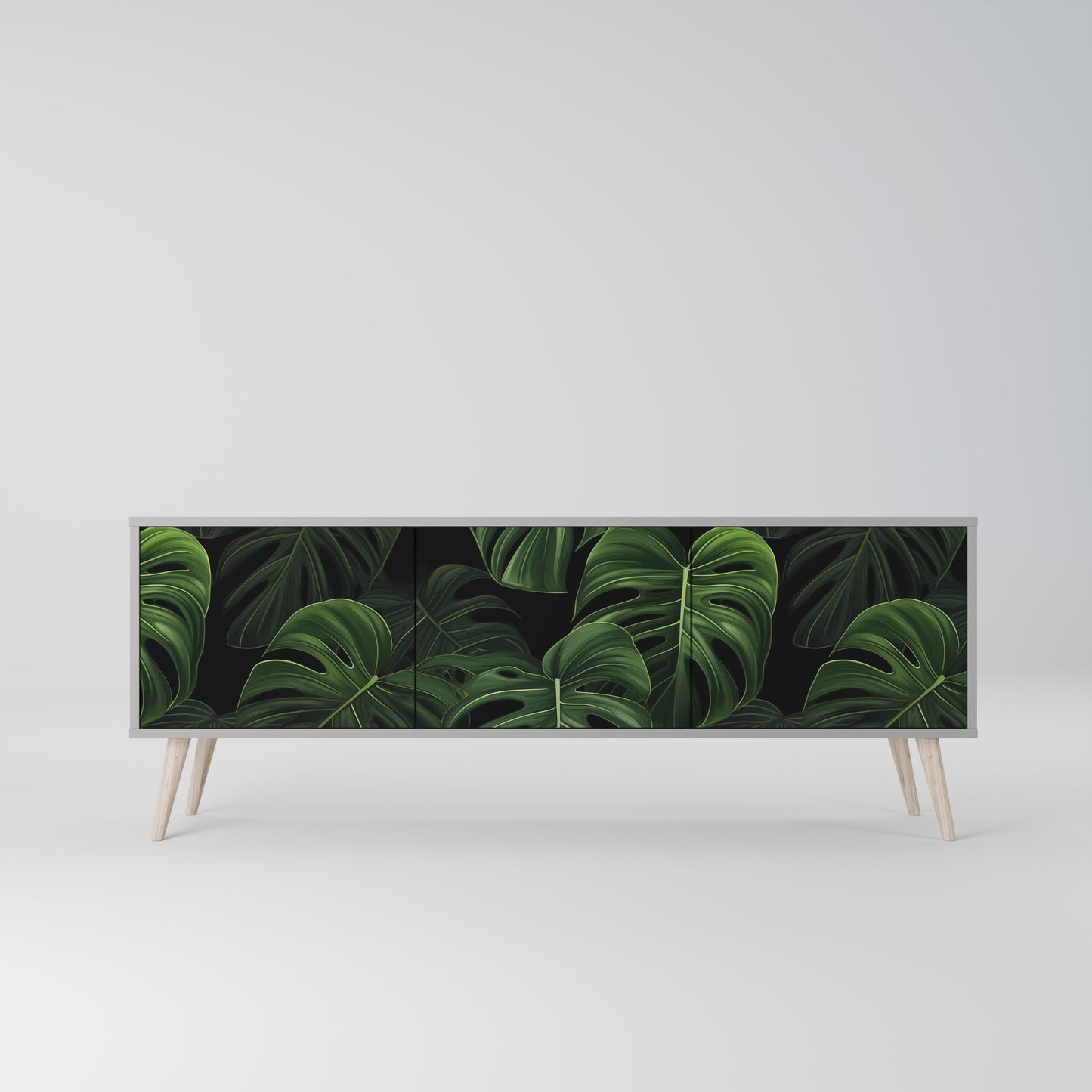 INFINITE MONSTERA 3-dörrars TV-bänk i grå finish
