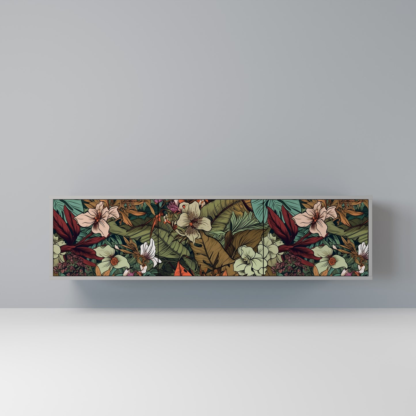 BOTANICAL EMERGENCE 3-dörrars TV-bänk i grå finish