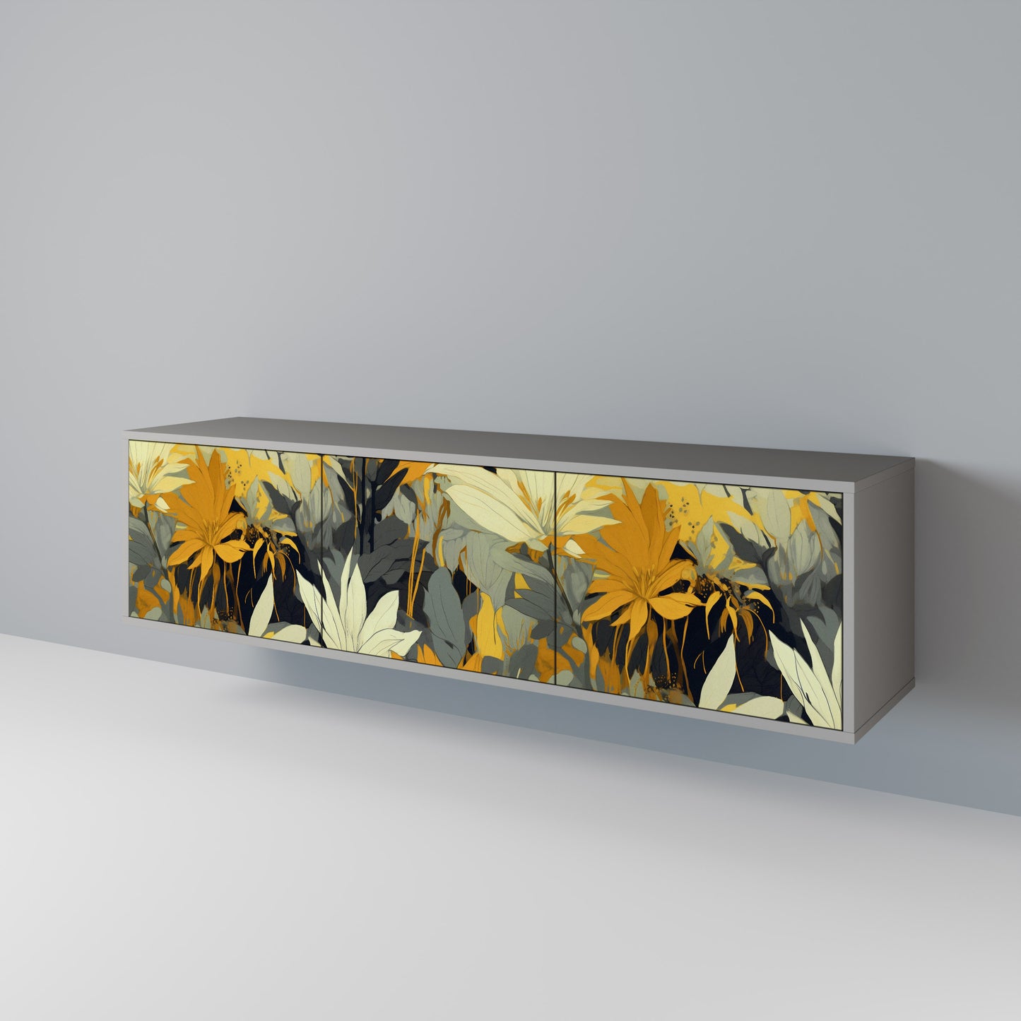 SUNKISSED LILY 3-dörrars TV-bänk i grå finish