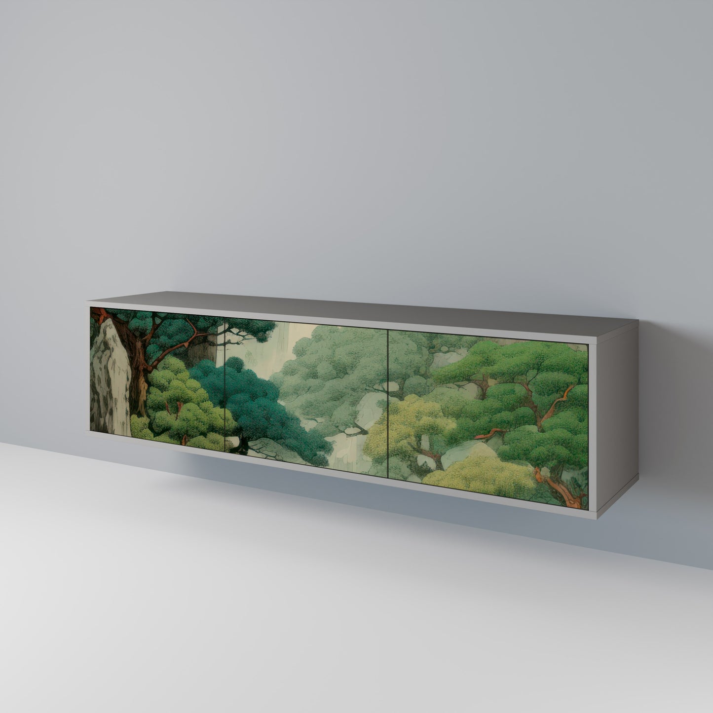 VERDURE ABYSS 3-dörrars TV-bänk i grå finish