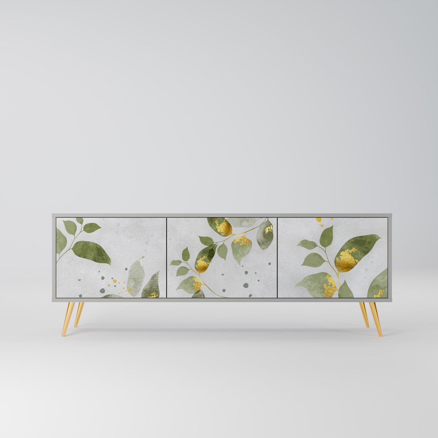 ELEGANT BOTANICS 3-dörrars TV-bänk i grå finish