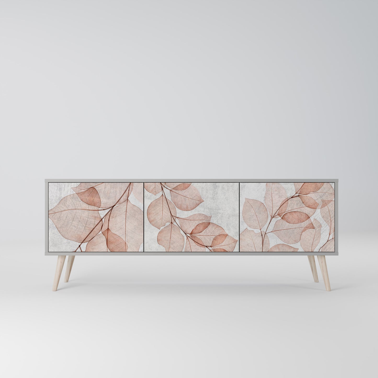 AUTUMN FRAGILITY 3-Door TV Stand in Grey Finish