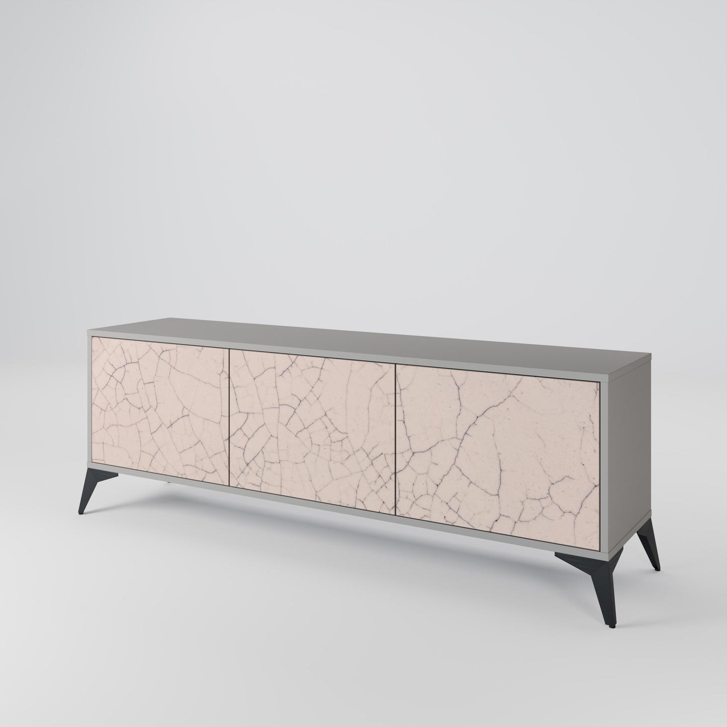 CERAMIC TEXTURE 3-dörrars TV-bänk i grå finish