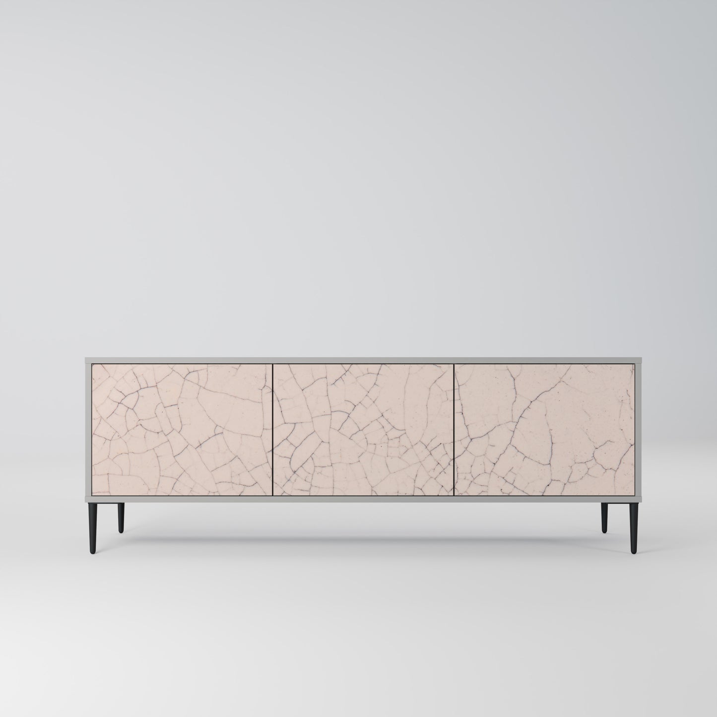 CERAMIC TEXTURE 3-dörrars TV-bänk i grå finish