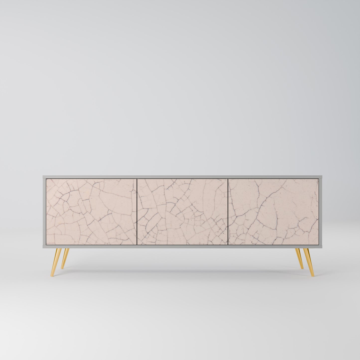 CERAMIC TEXTURE 3-dörrars TV-bänk i grå finish