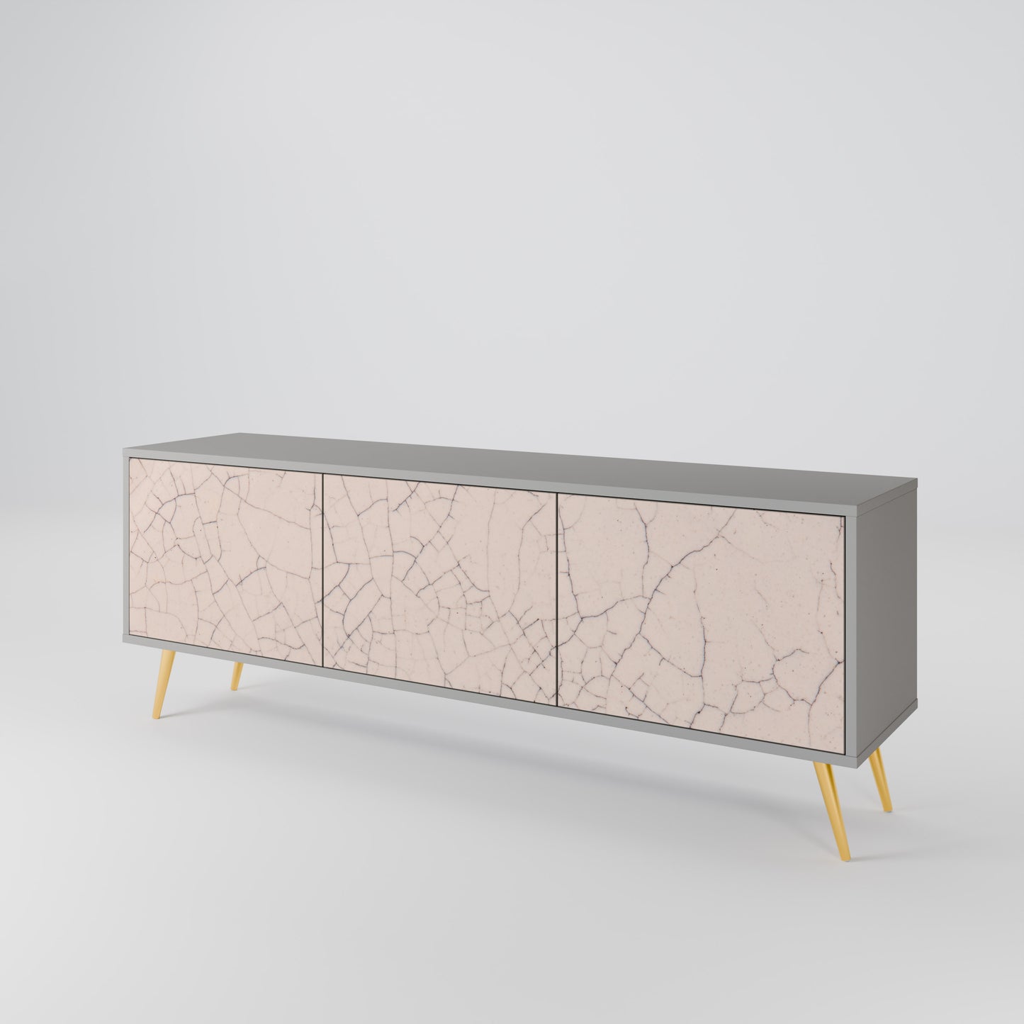 CERAMIC TEXTURE 3-dörrars TV-bänk i grå finish